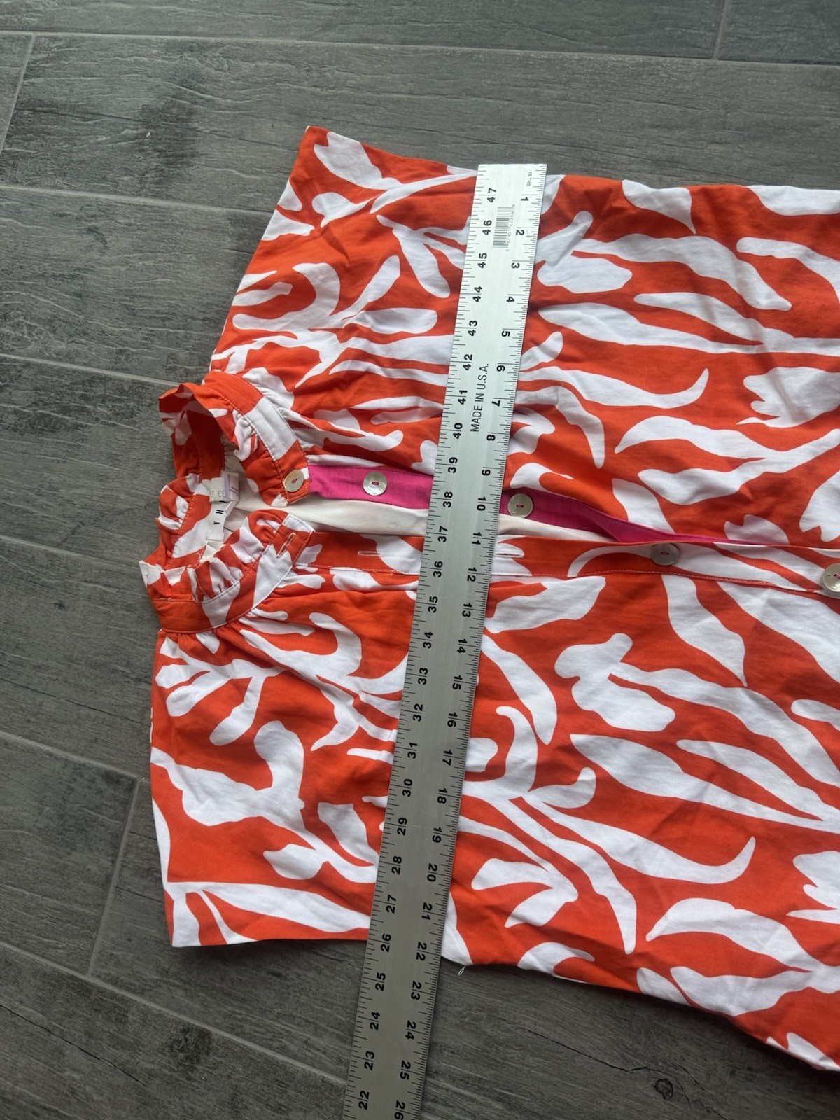 THML LIFE’S COMPASS RED ORANGE ABSTRACT FLORAL BUTTON FRONT MINI DRESS SZ L