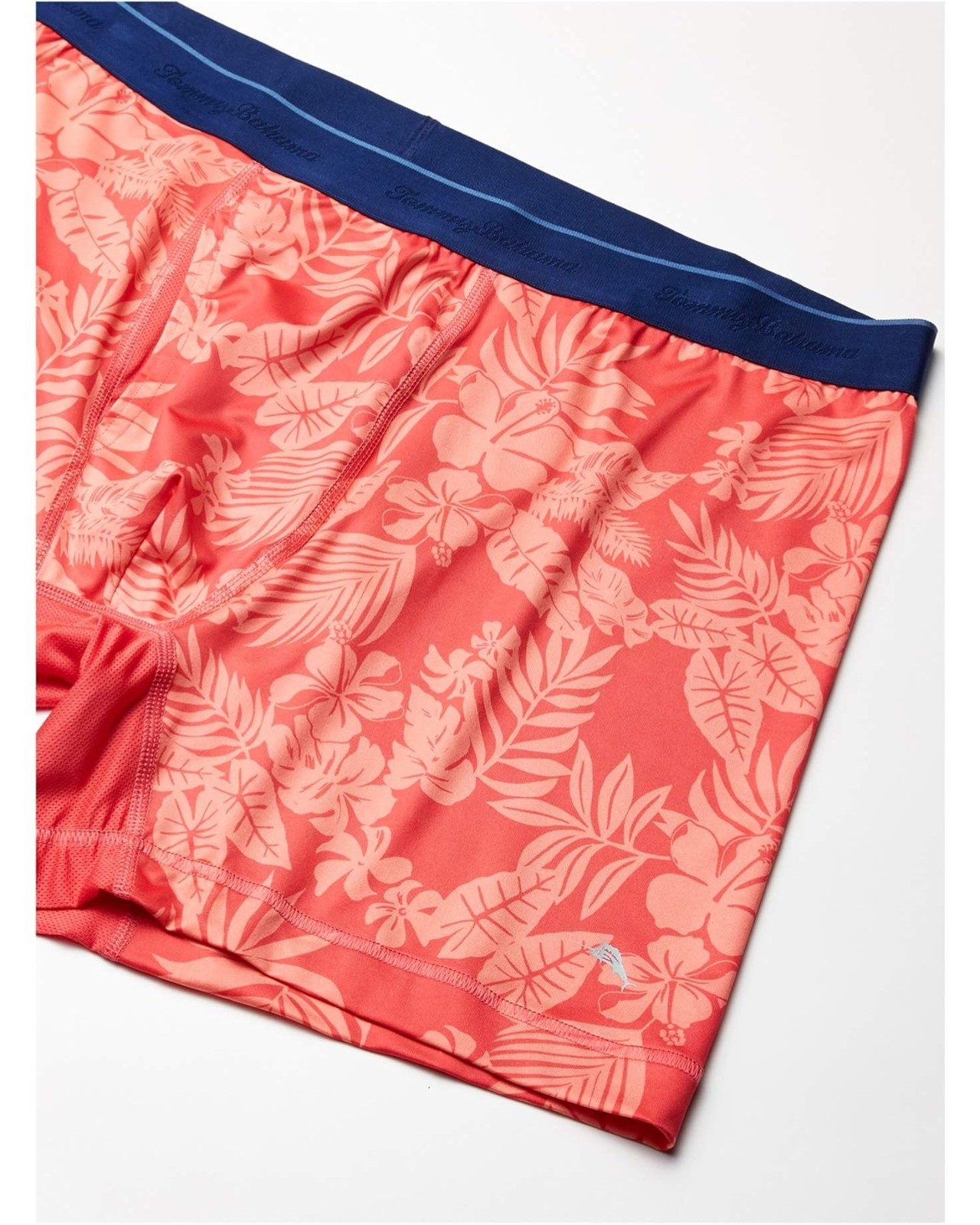 Tommy Bahama L94934 Solid Navy/Coral Leaf 2-Pack Mesh Tech Boxer Briefs Size M