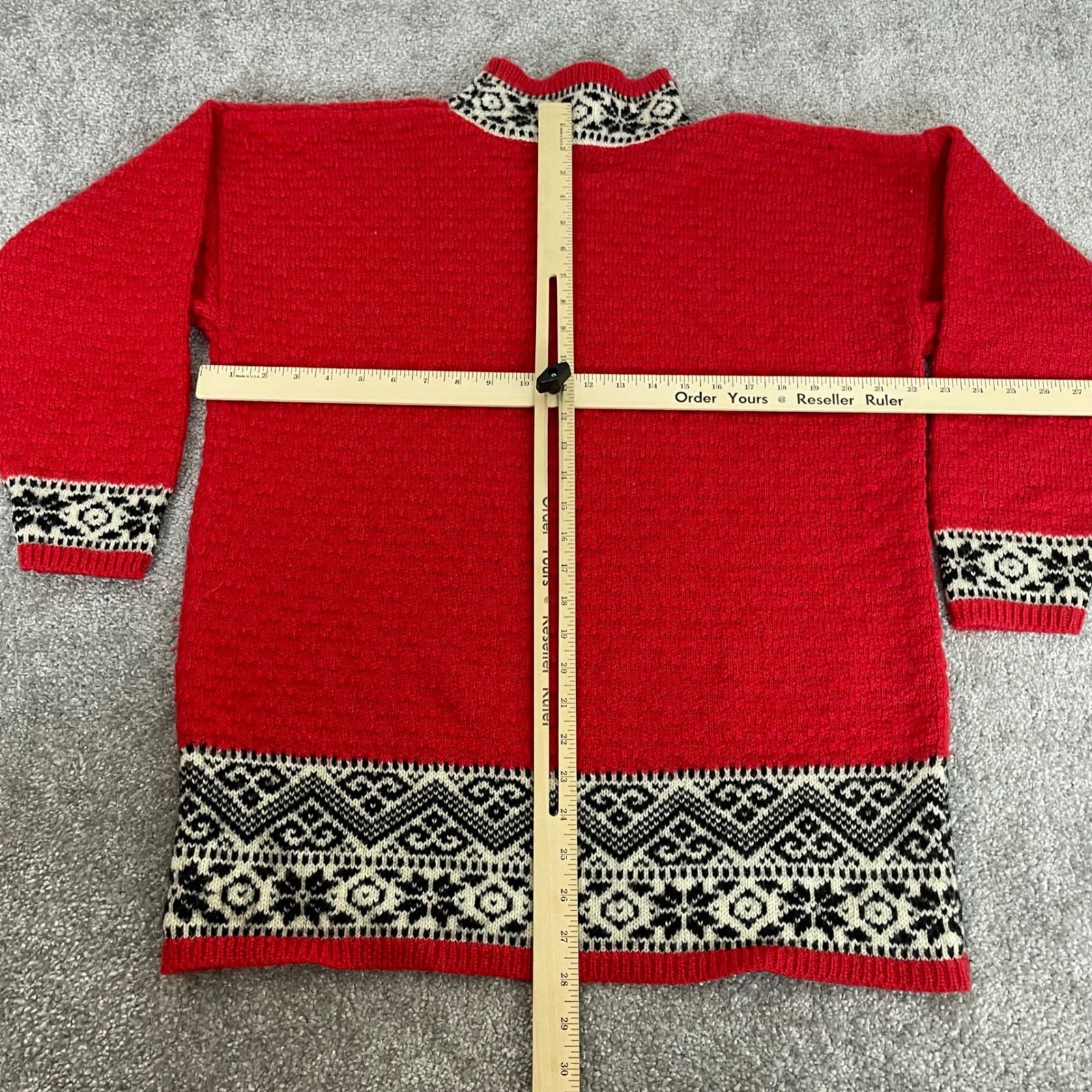 Vintage GAP Wool Sweater Womens Medium Nordic Fair Isle Mock Neck 90s