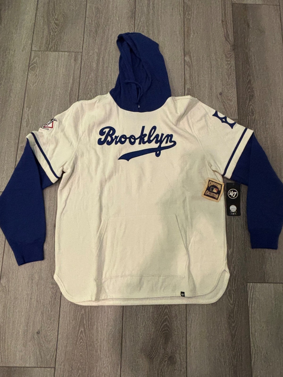 47 Brand Brooklyn LA Dodgers Trifecta Shortstop Pullover Hoodie Size 2XL New
