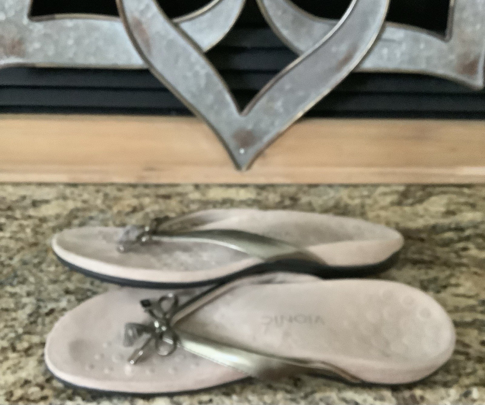 Vionic Bella II Pewter Orthotic Bow Tie Sandals Womens Size 10