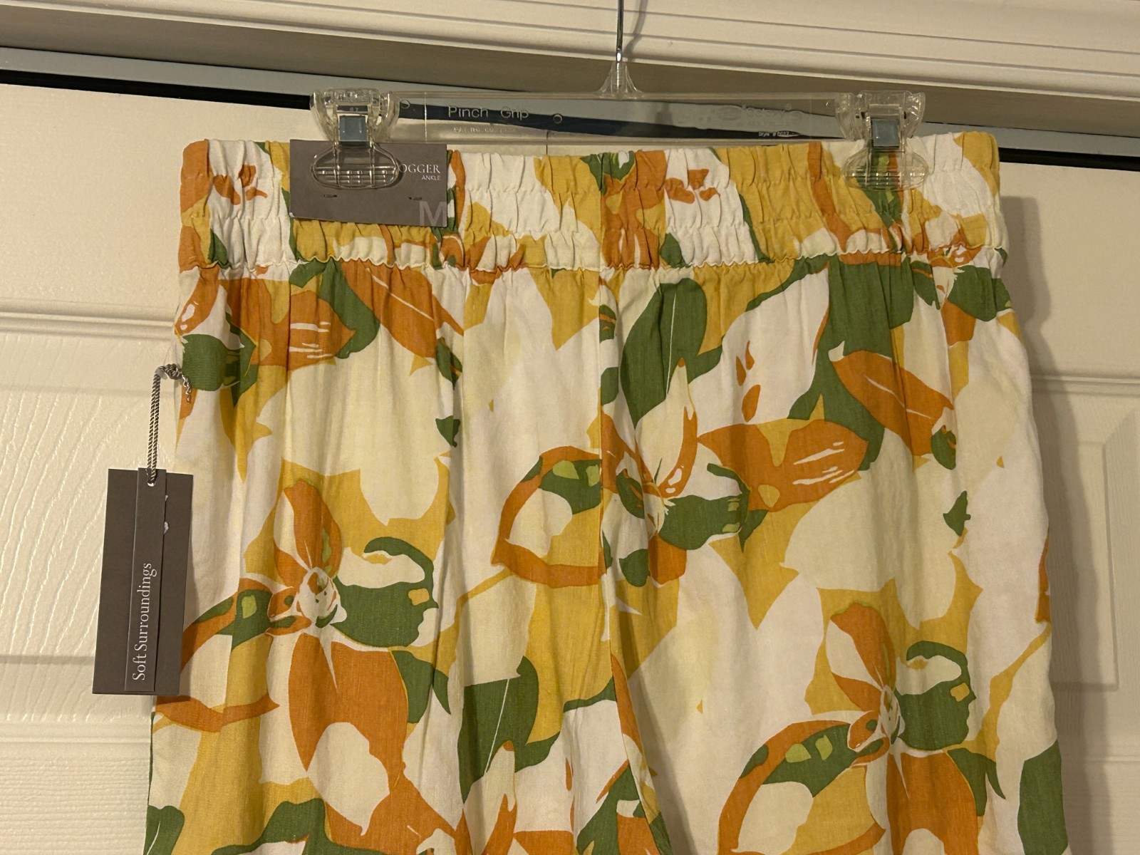 NWT SOFT SURROUNDINGS Sz M Shifting Sands Linen Sahara Sun Jogger Pants Pockets