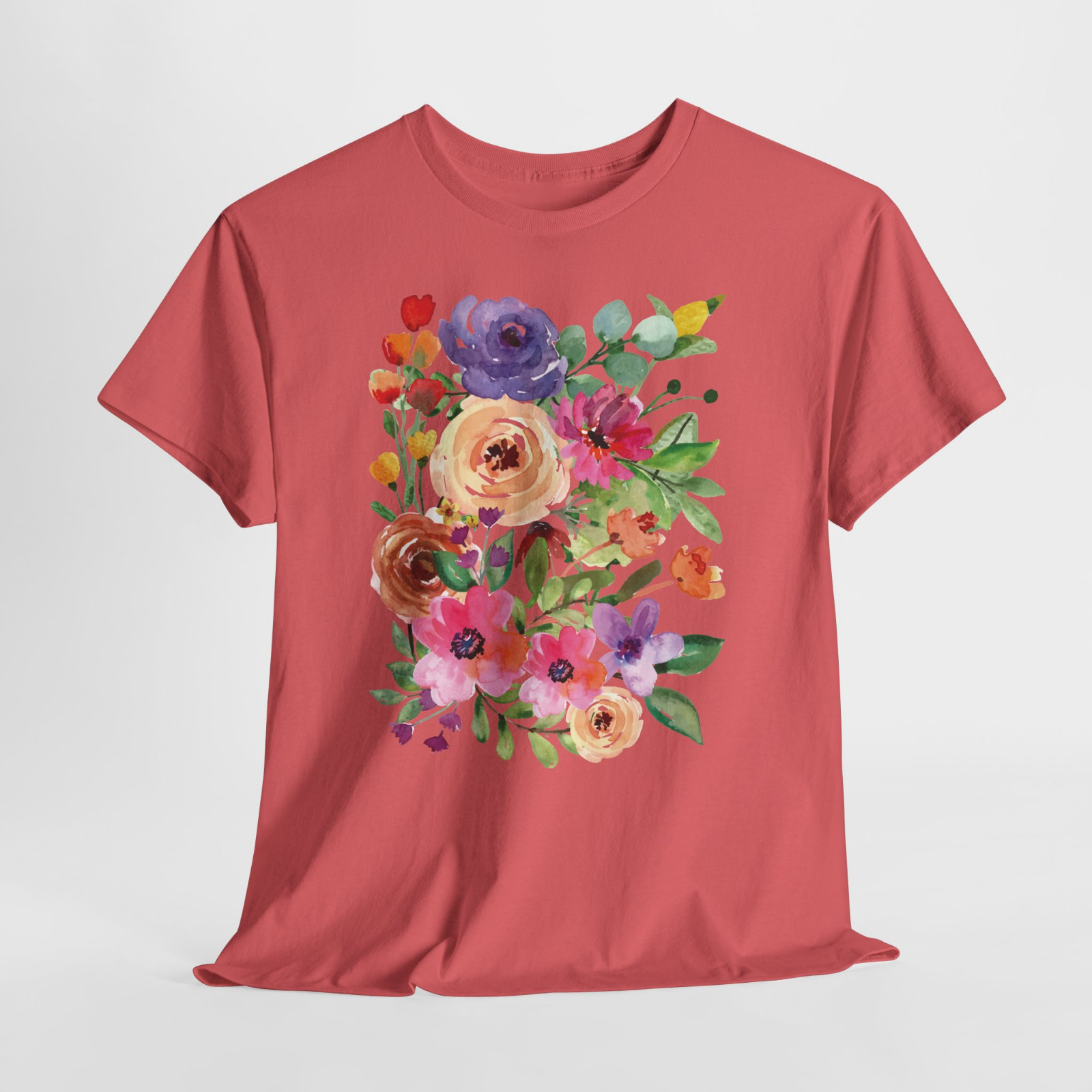 Rose Floral Bouquet Beautiful Pink Graphic T Shirt Tee Top S-XL Plus 2X 3X 4X 5X