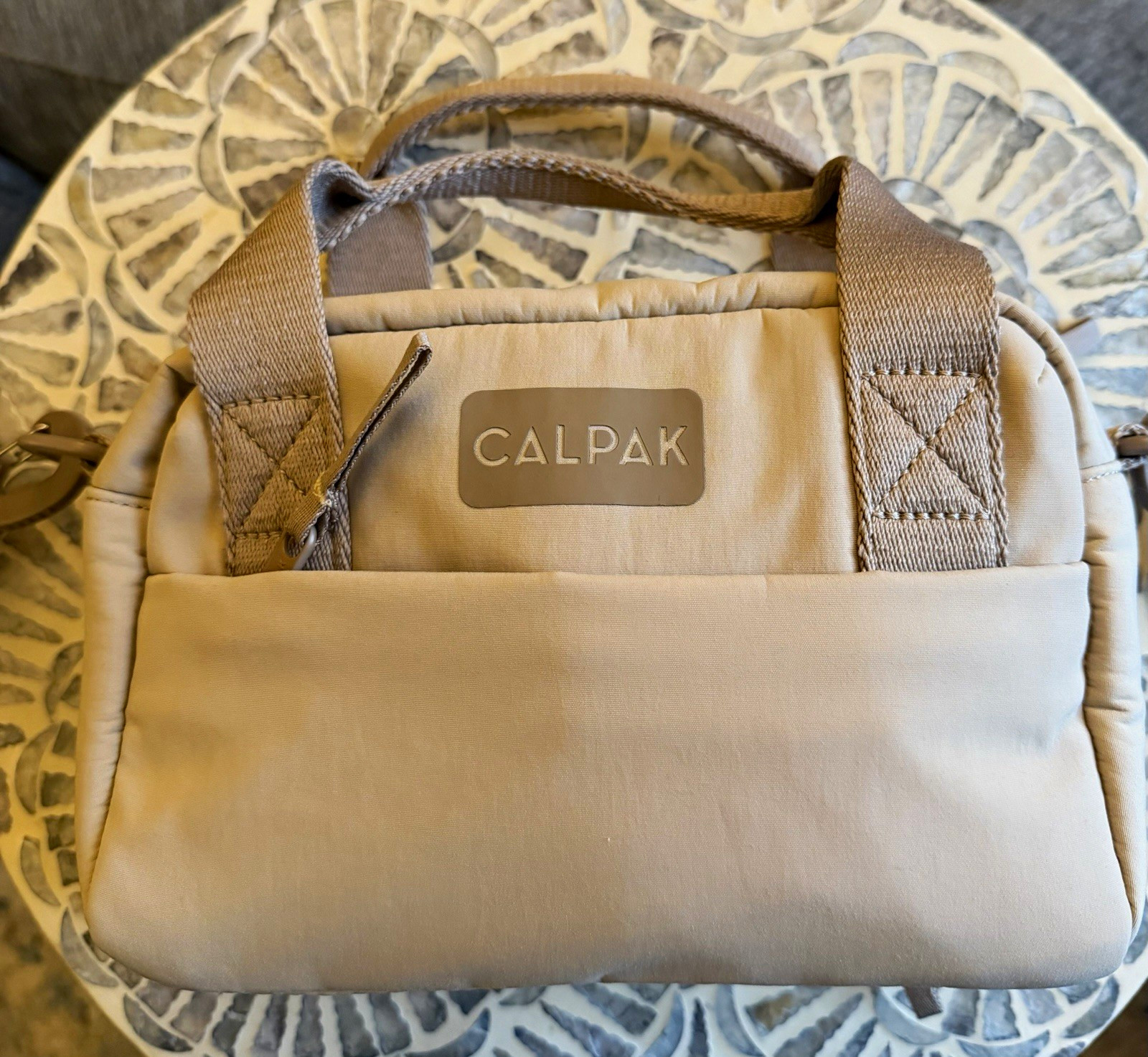 CALPAK Connect Crossbody Bag Greige Travel Organizer Shoulder Bag EUC
