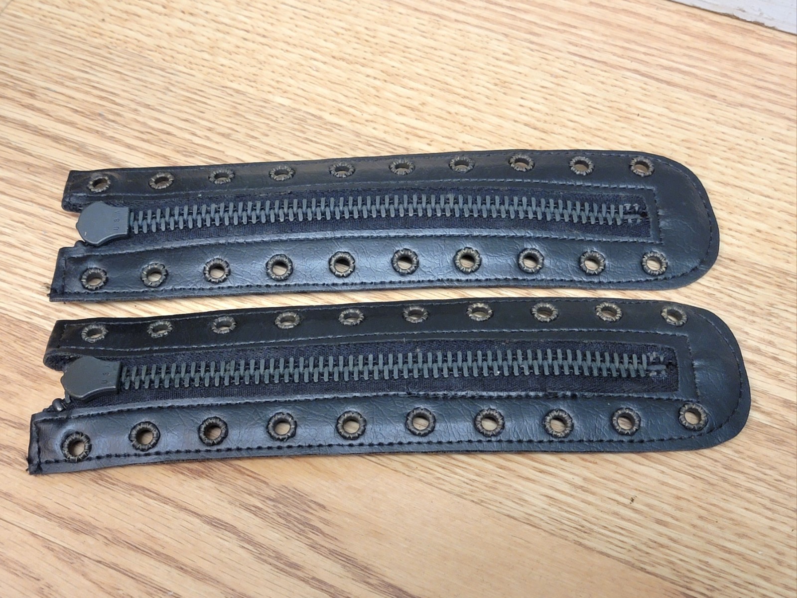 2 Pair Vintage Zip-It Black Leather 9 & 10 Eyelet Boot Zipper Lace-In Inserts