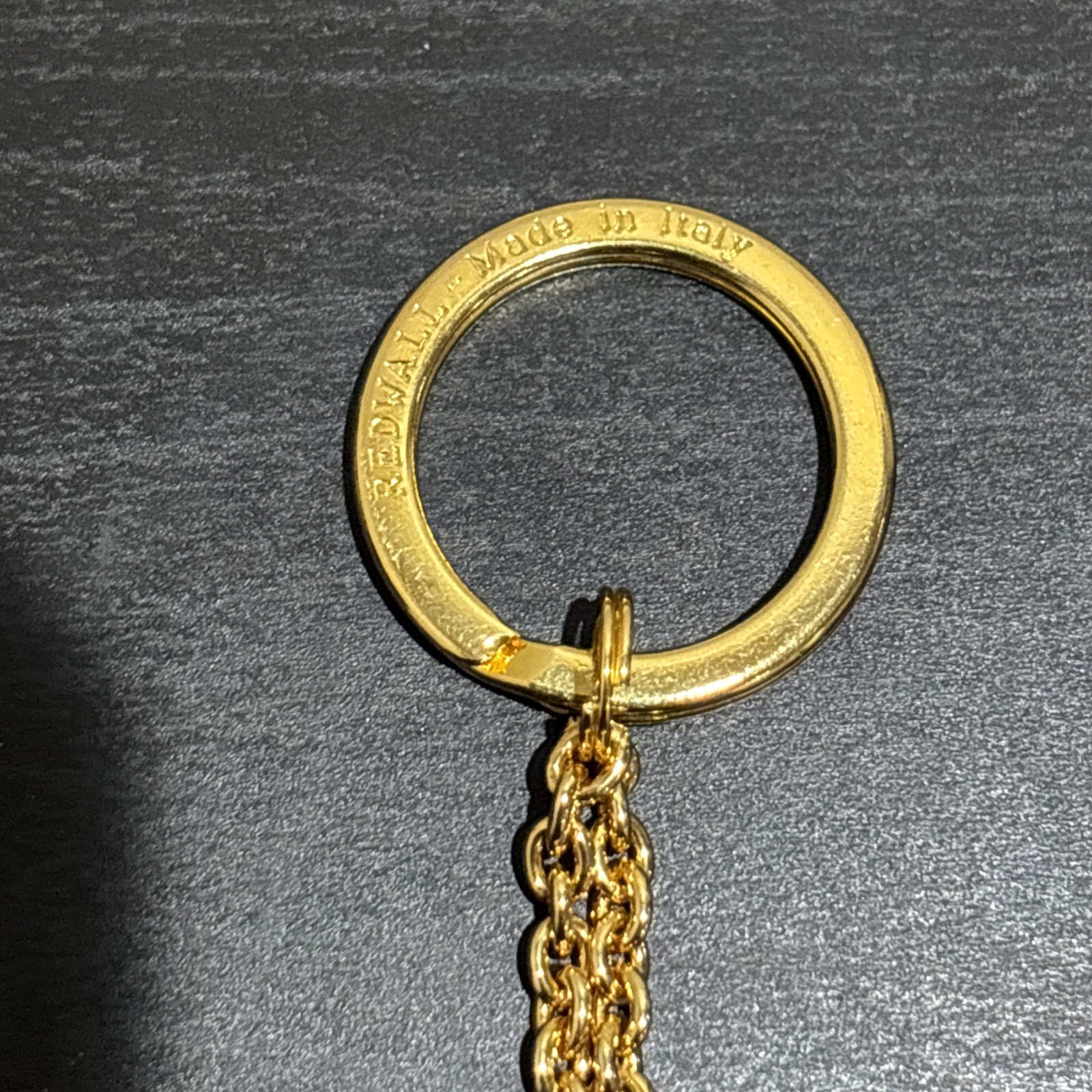 Vintage Moschino By Redwall Keychain Made In Italy Gold Double Heart Bag Charm