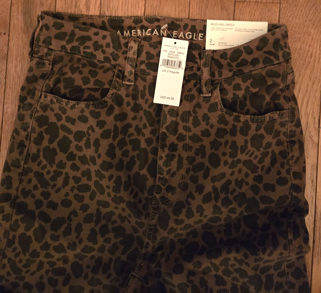 NWT AMERICAN EAGLE CURVY HI RISE JEGGING NEXT LEVEL STRETCH WOMENS JEANS 2R/26W