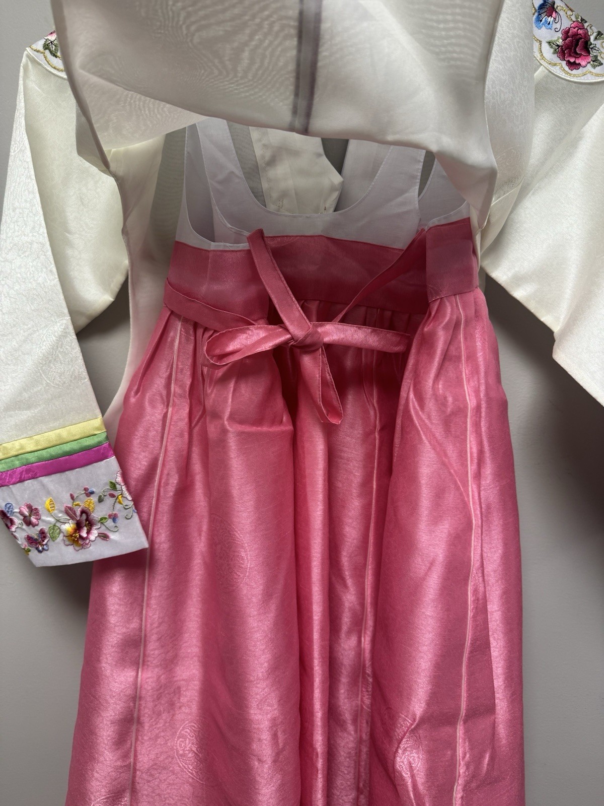 NEW Korean Traditional Hanbok Dress Jeogori Girl’s 13 White Pink Made in Korea