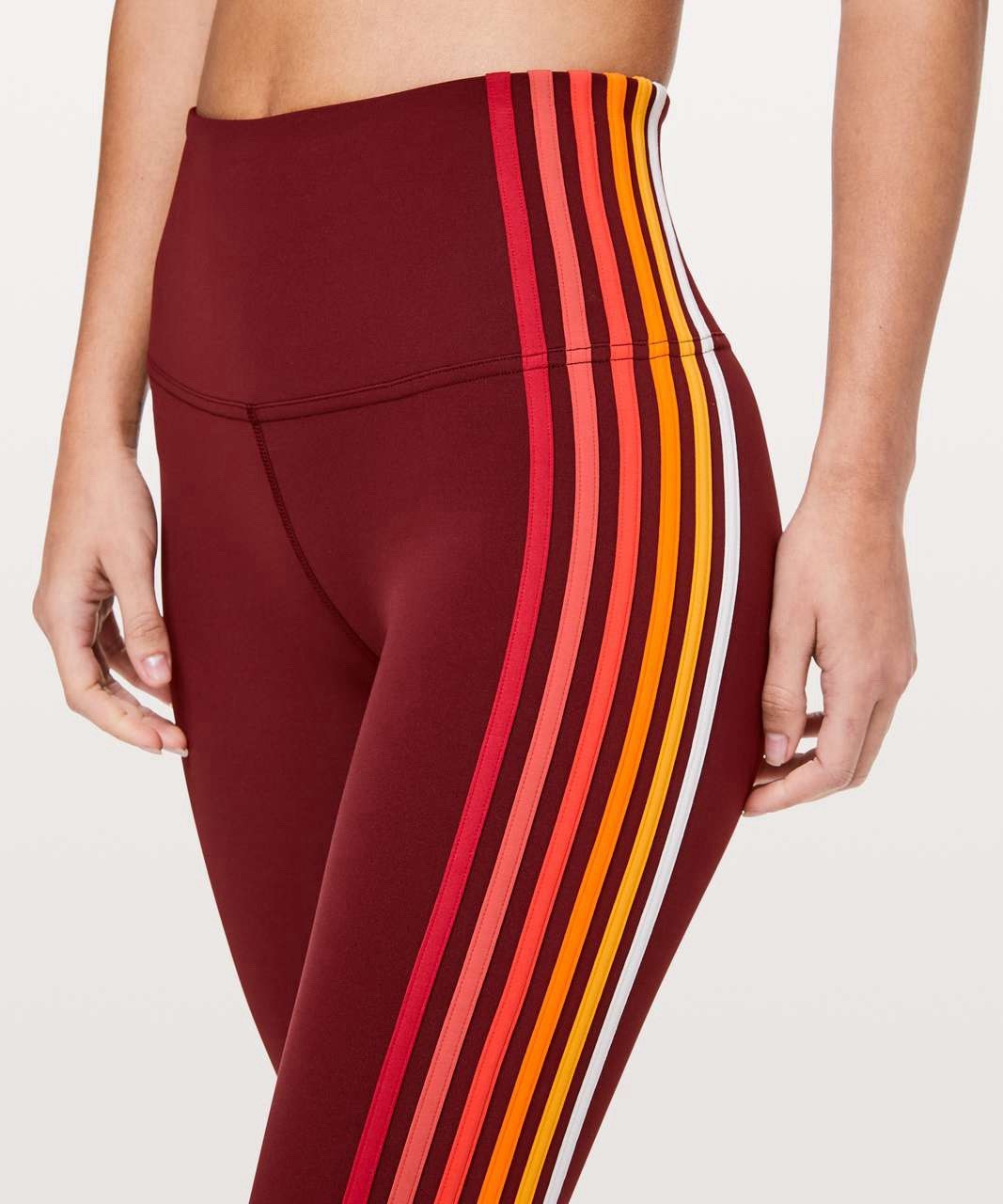 EUC Lululemon Womens 10 Take A Hint Leggings Deep Rouge Maroon 25.5” Inseam