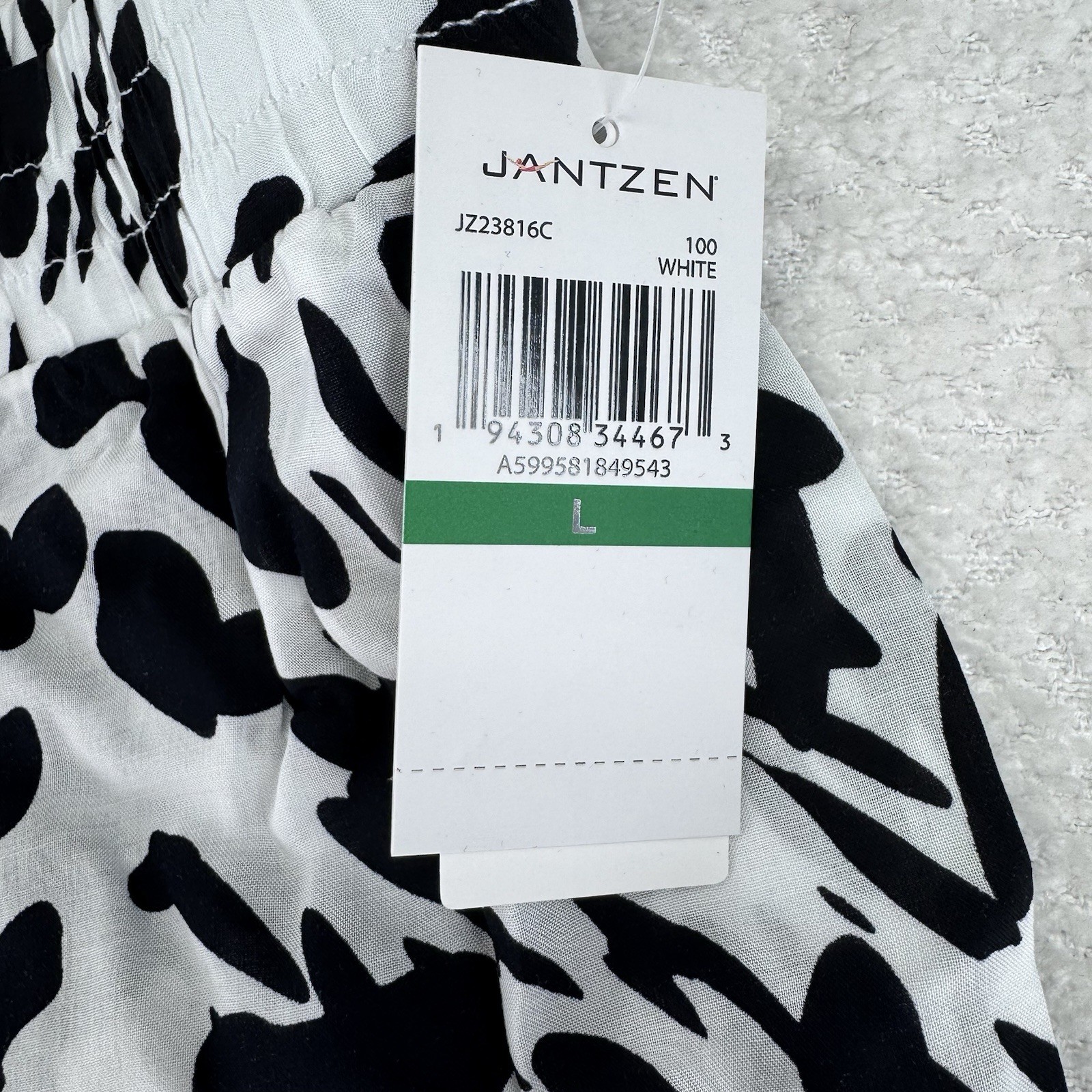 Jantzen Regular Wide Leg Printed Pull On Woven Cover Up Pants Size Large Animal