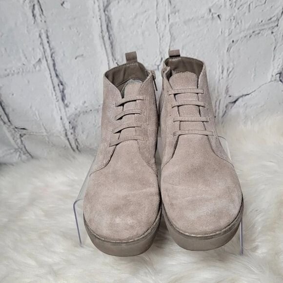 Reaction by KENNETH COLE Womens Grey Wedge Platform Ankle Boot Bootie Casual 8