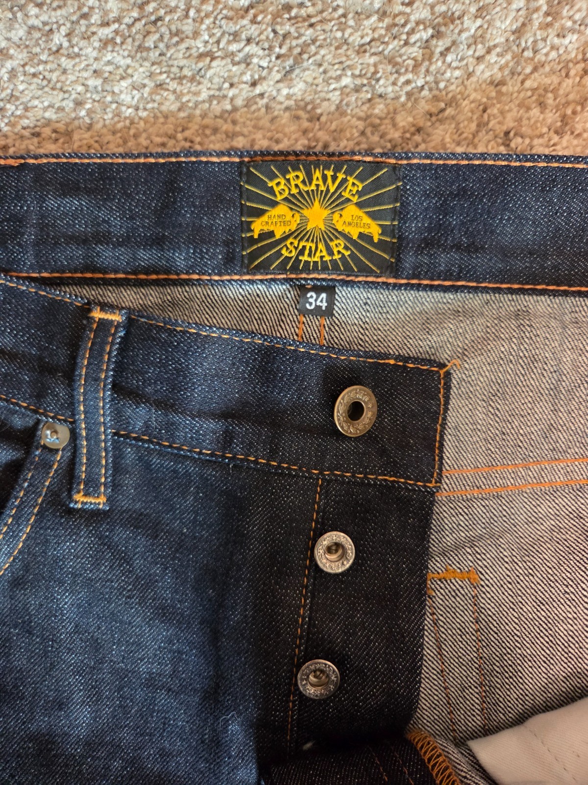 Brave Star Selvage – The True Straight – Men’s 14 oz Denim Jeans Size 34