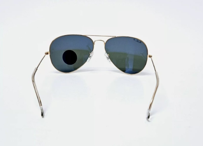 Ray-Ban Sunglasses RB3025 Aviator Classic Gold Frame Polarized Green Lens 58mm.