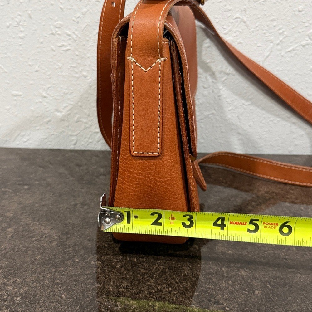 Fossil Tremont Leather Small Flap Crossbody Bag Cognac