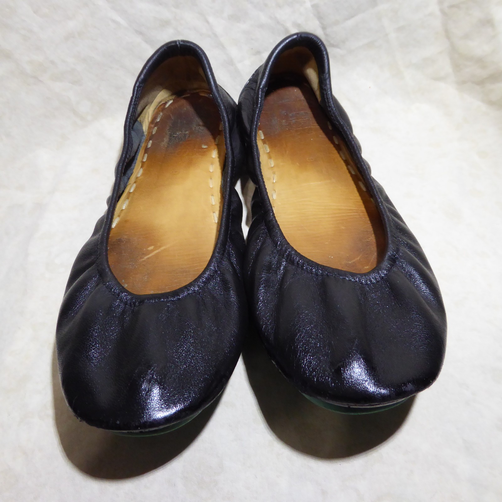🩰 Tieks by Gavrieli Foldable Ballet Flats sz 9 Black Full-Grain Nappa Leather