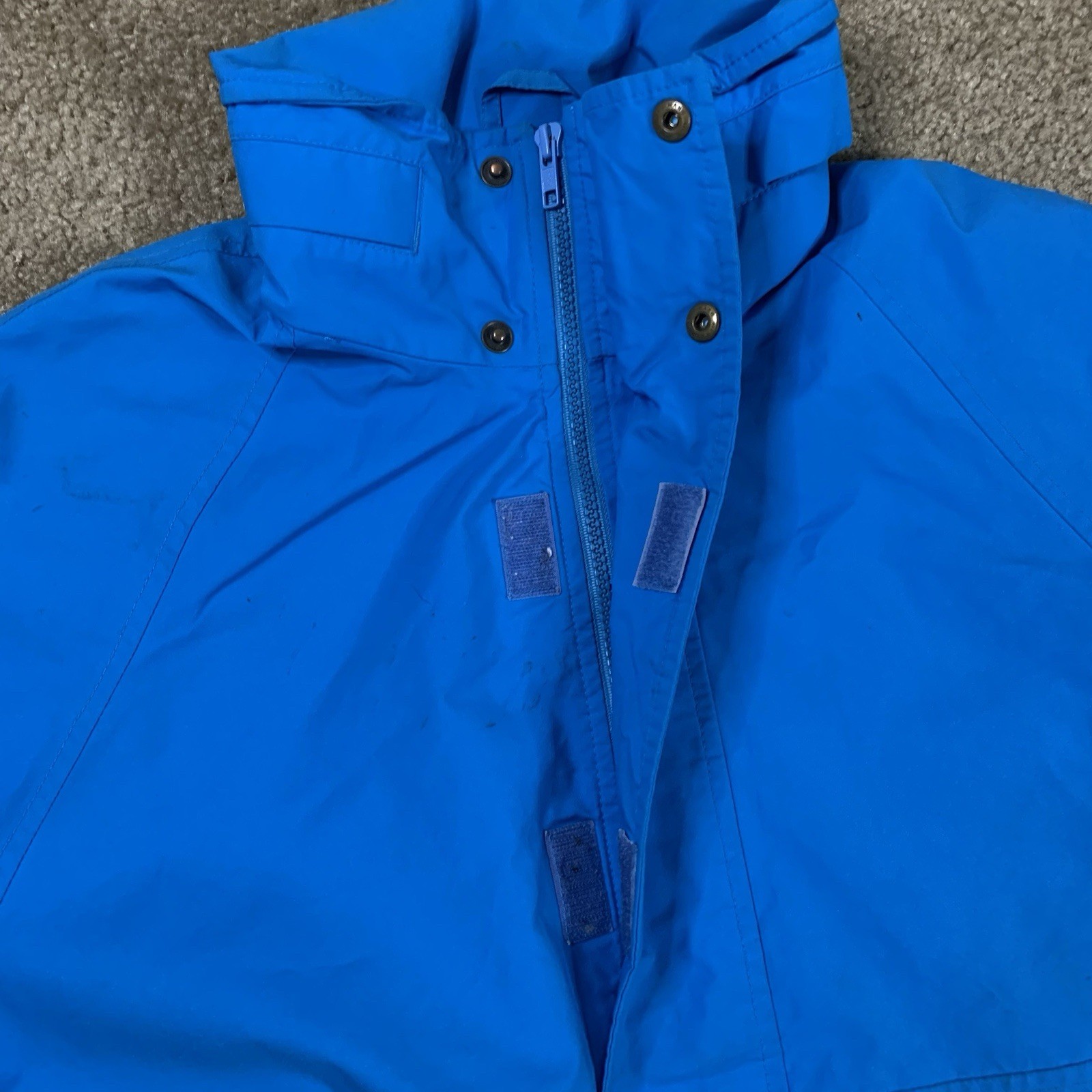VTG Eddie Bauer Mens Medium Blue Pullover 1/4 Zip Jacket Camping Outdoors 90s