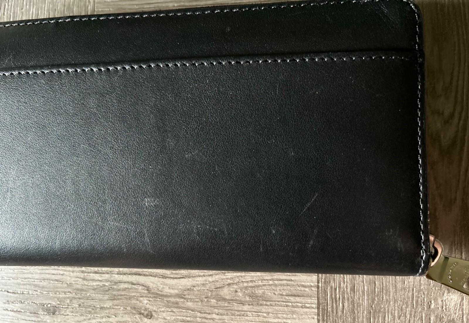 COACH x Peanuts Snoopy Leather Wallet Black White Yellow Woodstock Zip Around