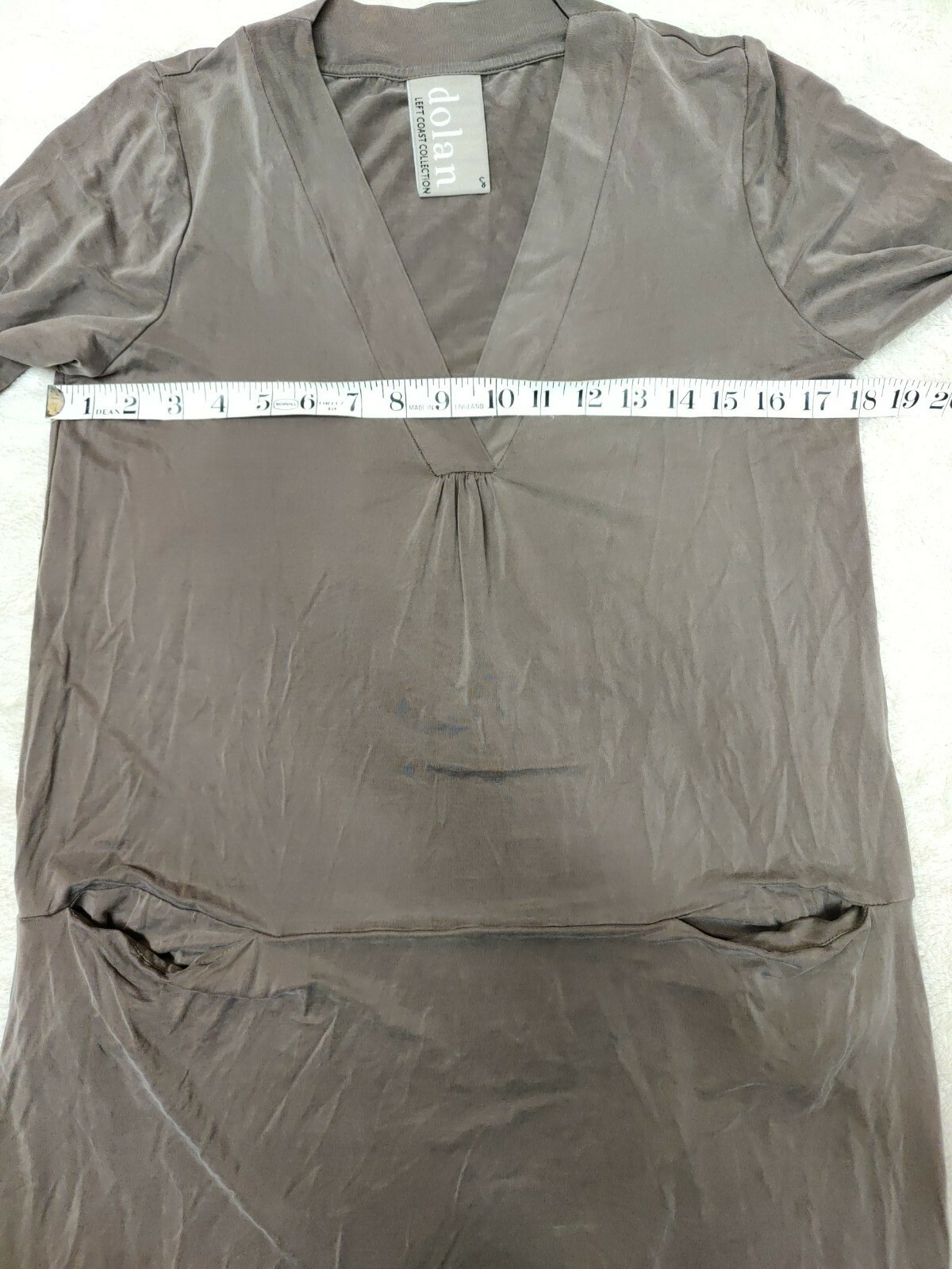 Anthropologie DOLAN Left Coast Tegan V-Neck Shift Dress with Pockets Small Brown