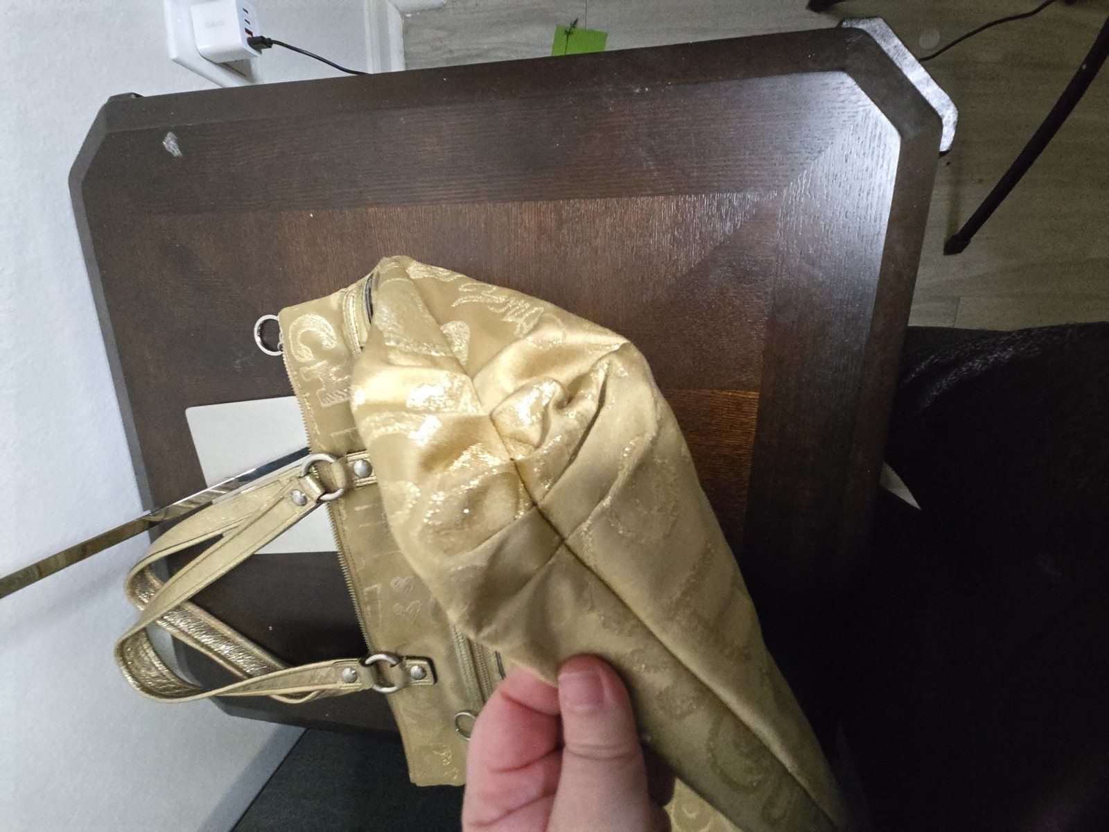 Coach Poppy Story Patch Glam Tote Bag 15301 Metallic Gold