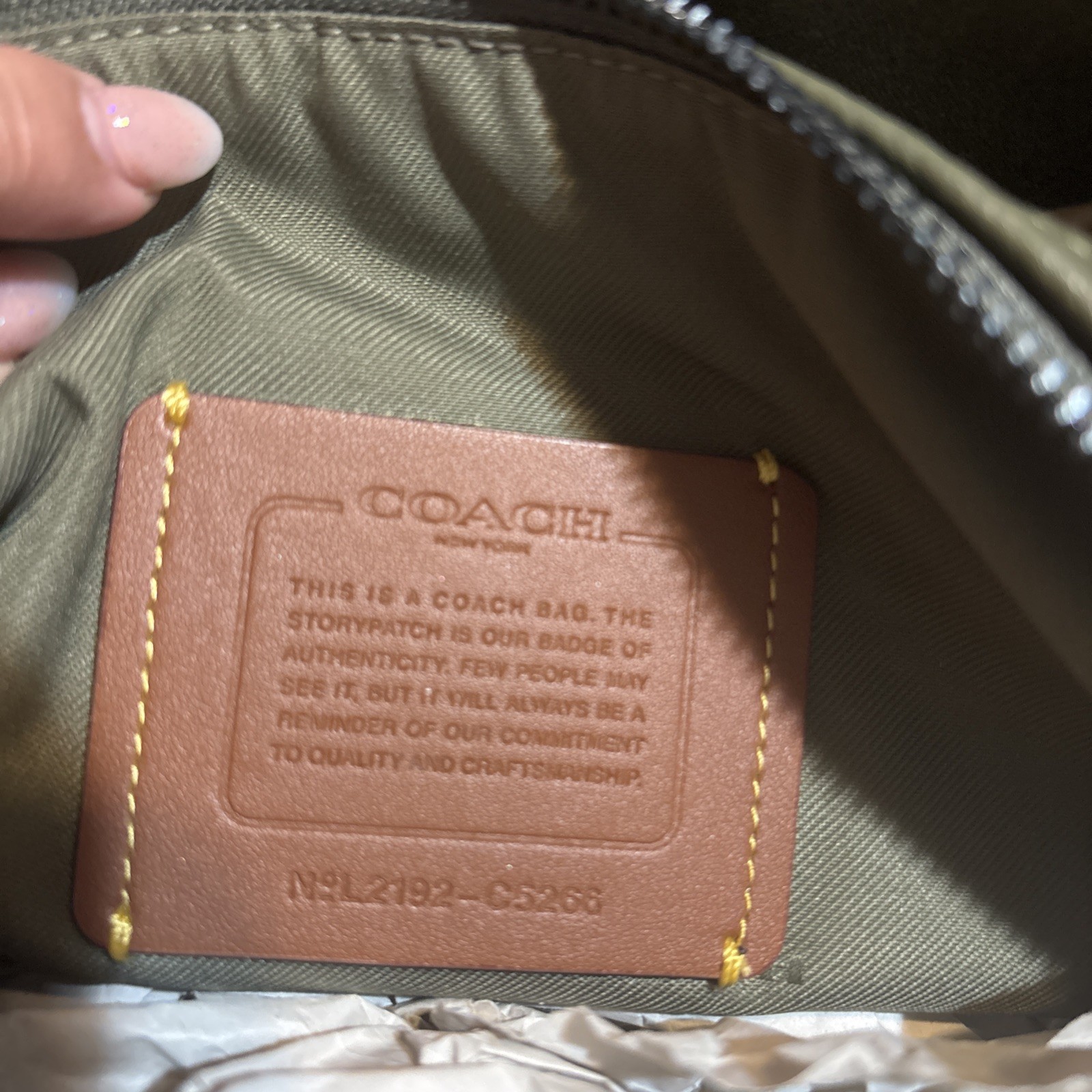 Coach Lori Shoulder Bag Army Green Pebbled Leather/Suede