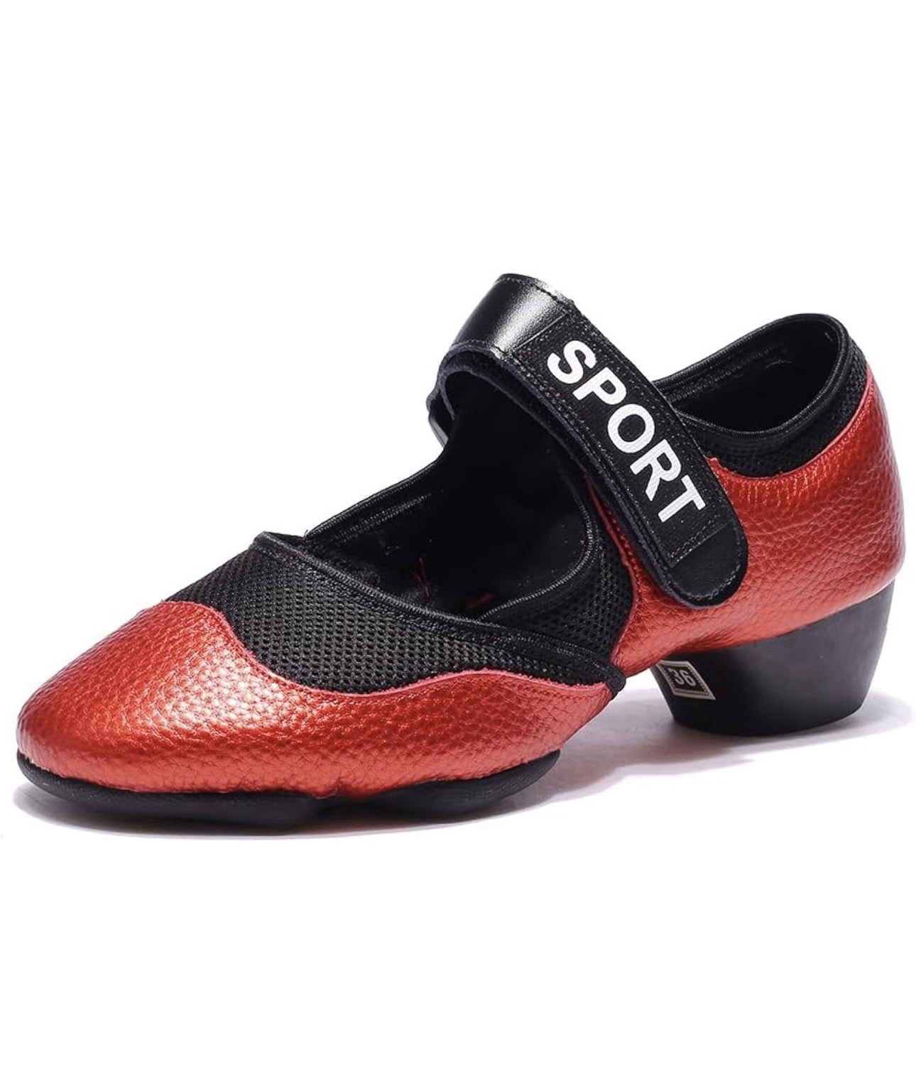 Womens Dance Practice Shoes Closed Toe Split Sole $45.55 Size 8.5 RED/BLACK