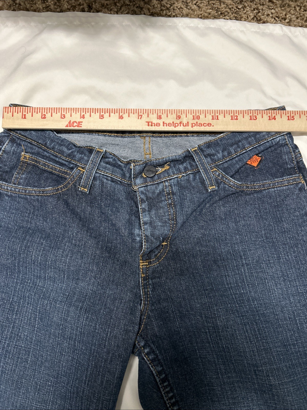Womens Wrangler FR Fire Resistant Jeans Size 7×34 Embroidered Pockets 10FRW10CH