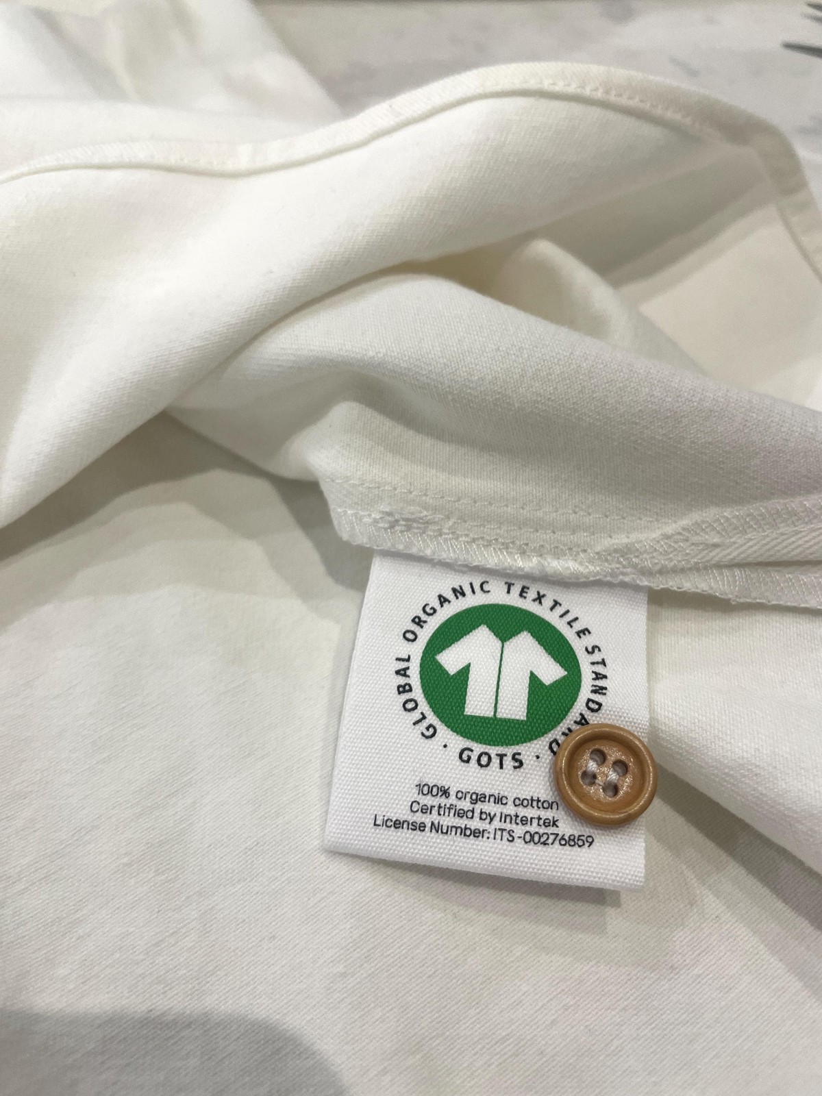 Collarless Grandad Shirt Cotton Organic Smock Top – White – All Occasions
