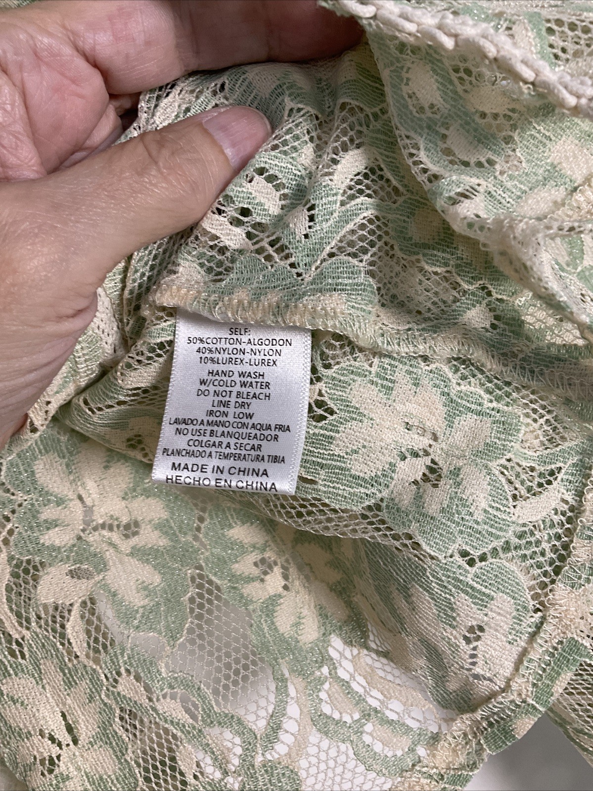 Forte Whispering Willow Top In Green Sz L NWOT 0366