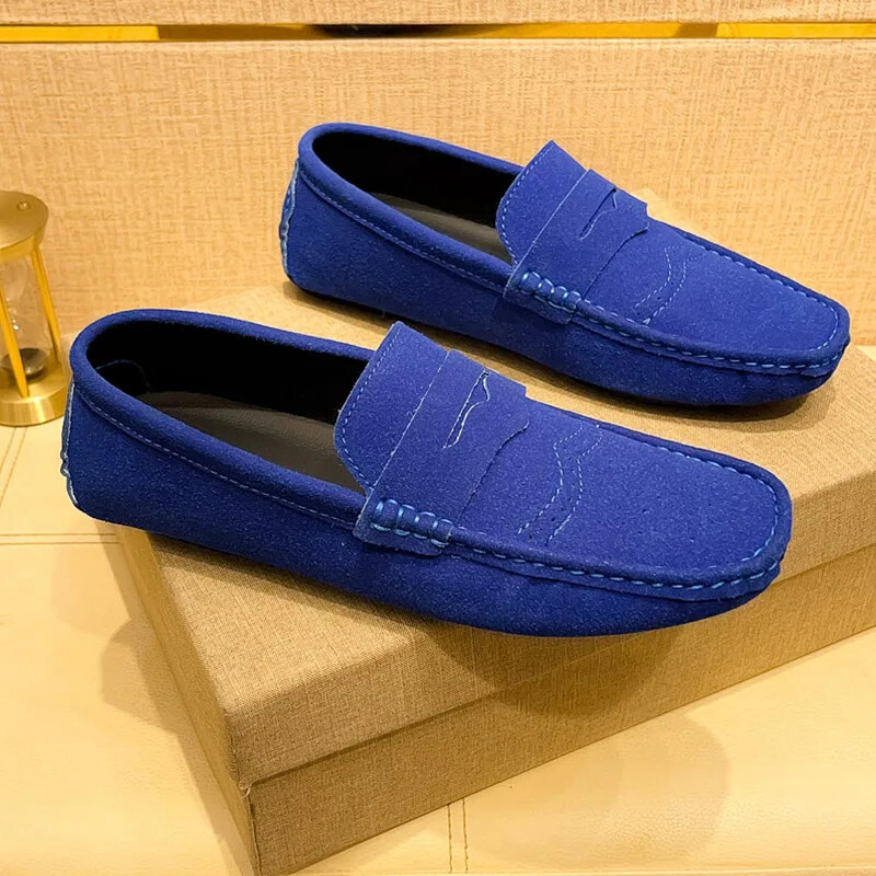 Men Casual Shoes Suede Lazy Slip-on Driving Flat Boat Shoes Loafers Moccasins