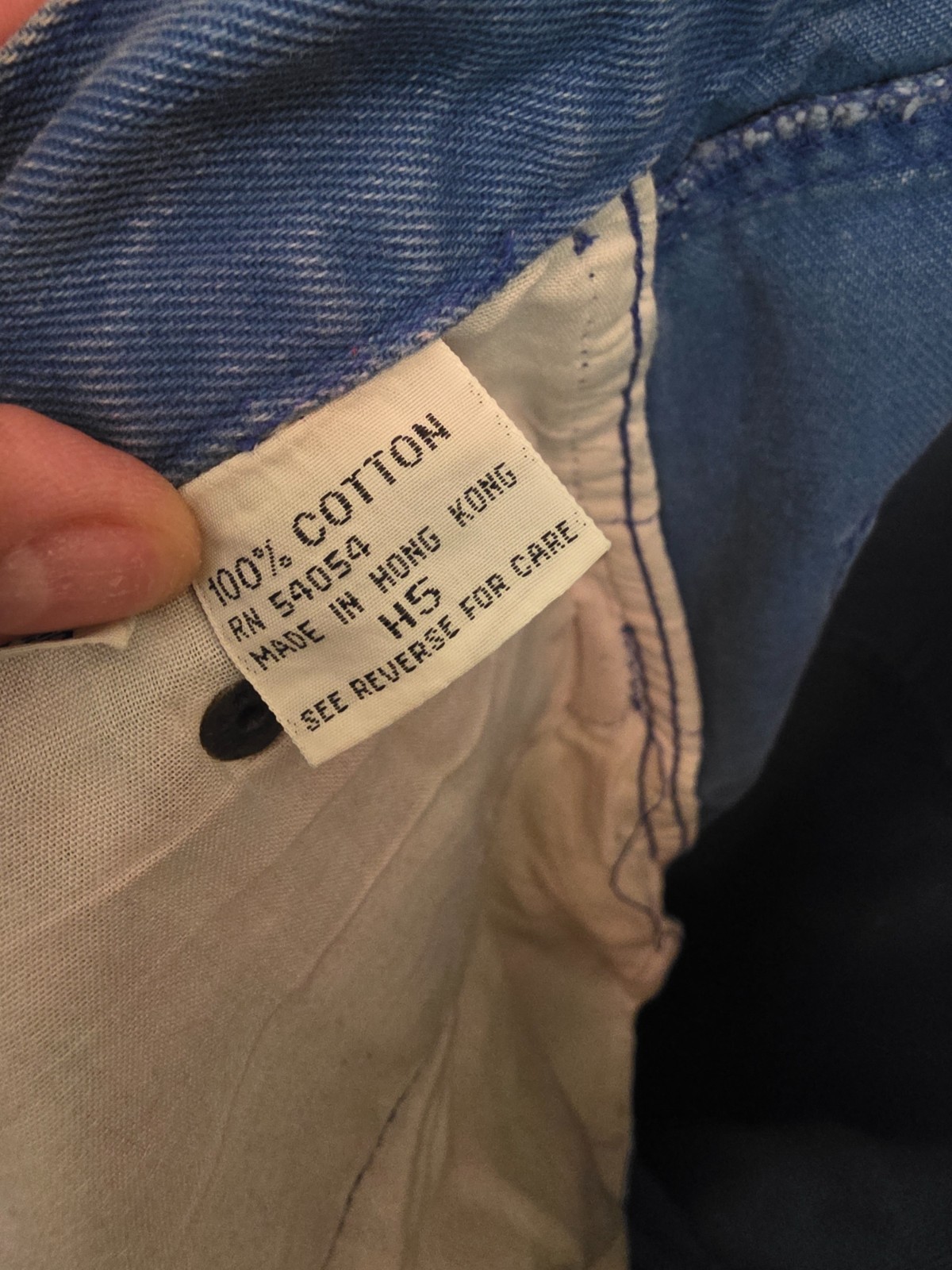 Vintage Bugle Boy 100% Cotton Jeans 32×30 Blue High Rise Tapered Mom Made HK