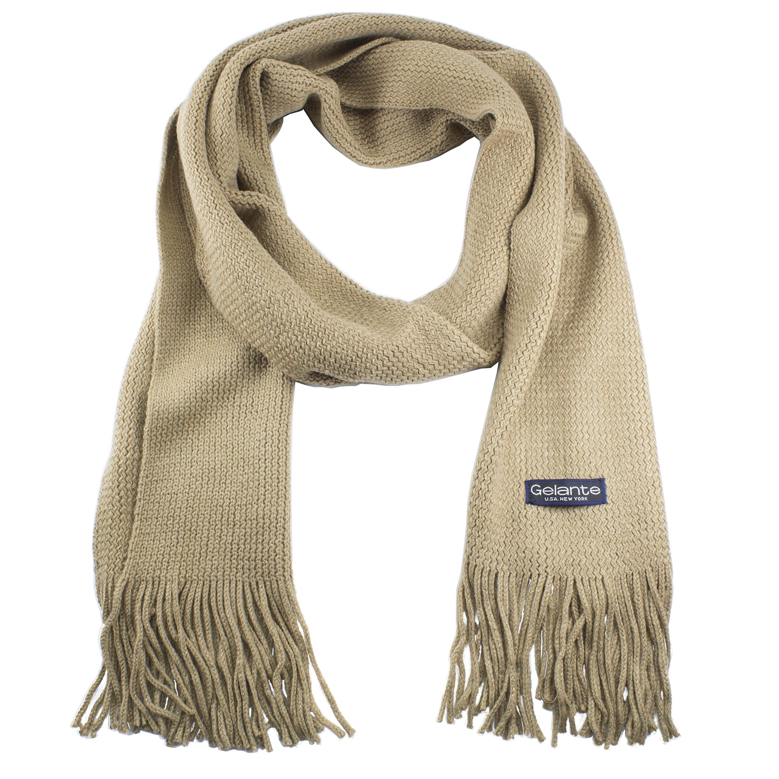 Gelante Men Classic Knit Winter Scarf Warm Double layer Top Gift For Birthday