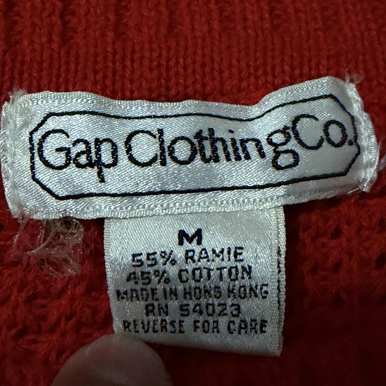 Vintage Gap Sweater 90s Mens Medium Red Sweatshirt