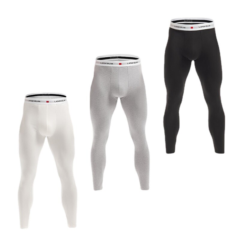 Thermal Underwear Men Thin Cotton Legging Tight Long Johns Compression Bottoms