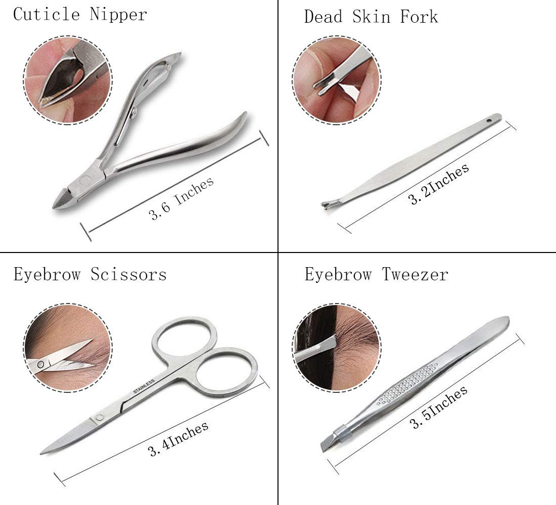 Manicure Set Professional Nail Clippers Kit Pedicure Care Tools- Stainless Steel