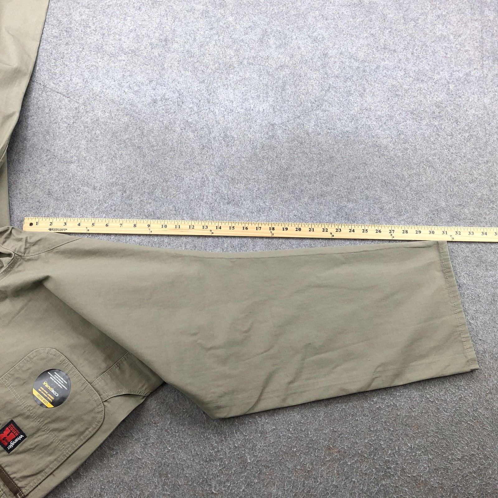 Wrangler Riggs Workwear Pants Mens 42×30 Beige Ripstop Carpenter Relaxed Fit