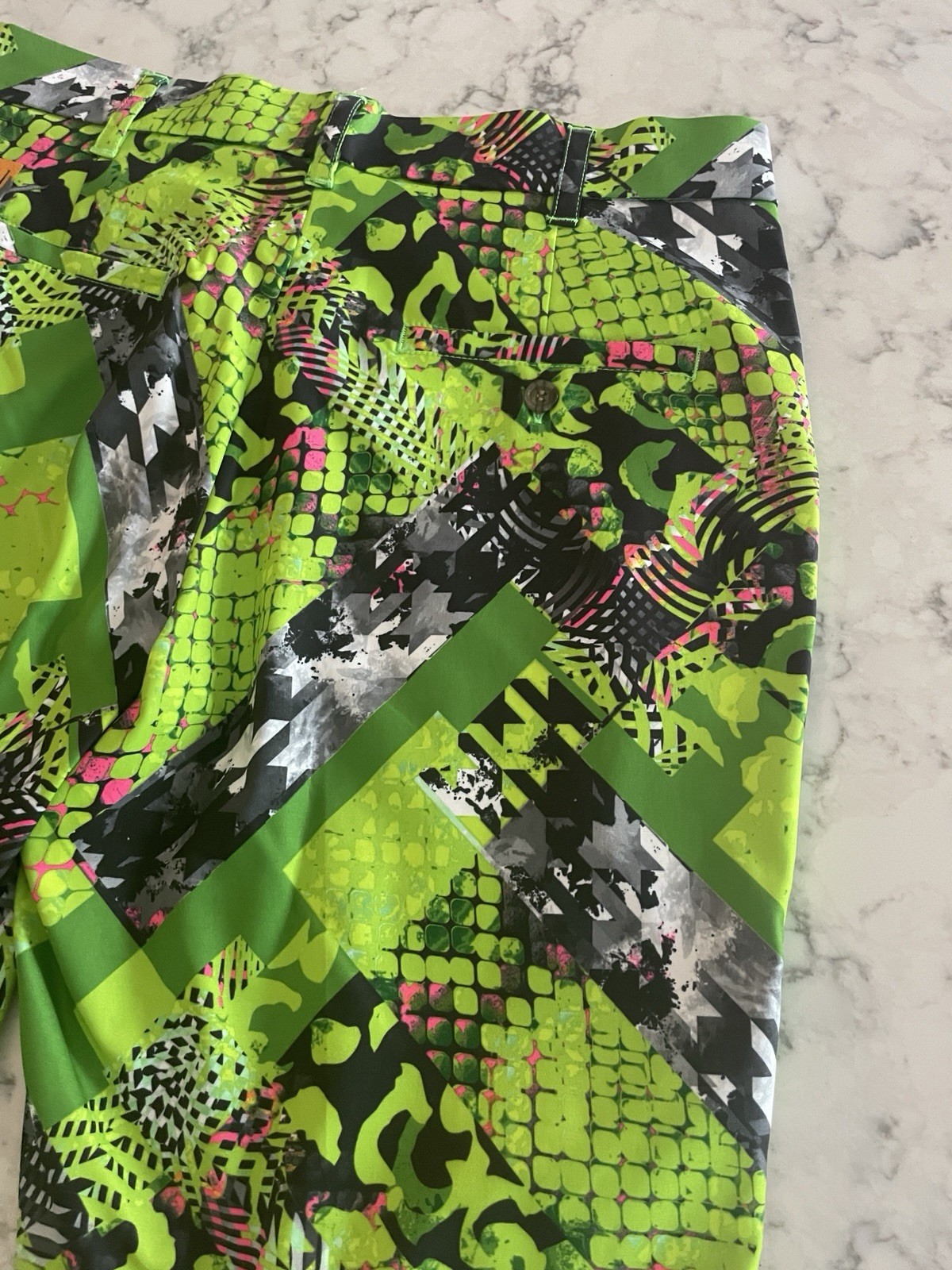 Loudmouth Shorts Mens 32 Golf Performance Preppy Green