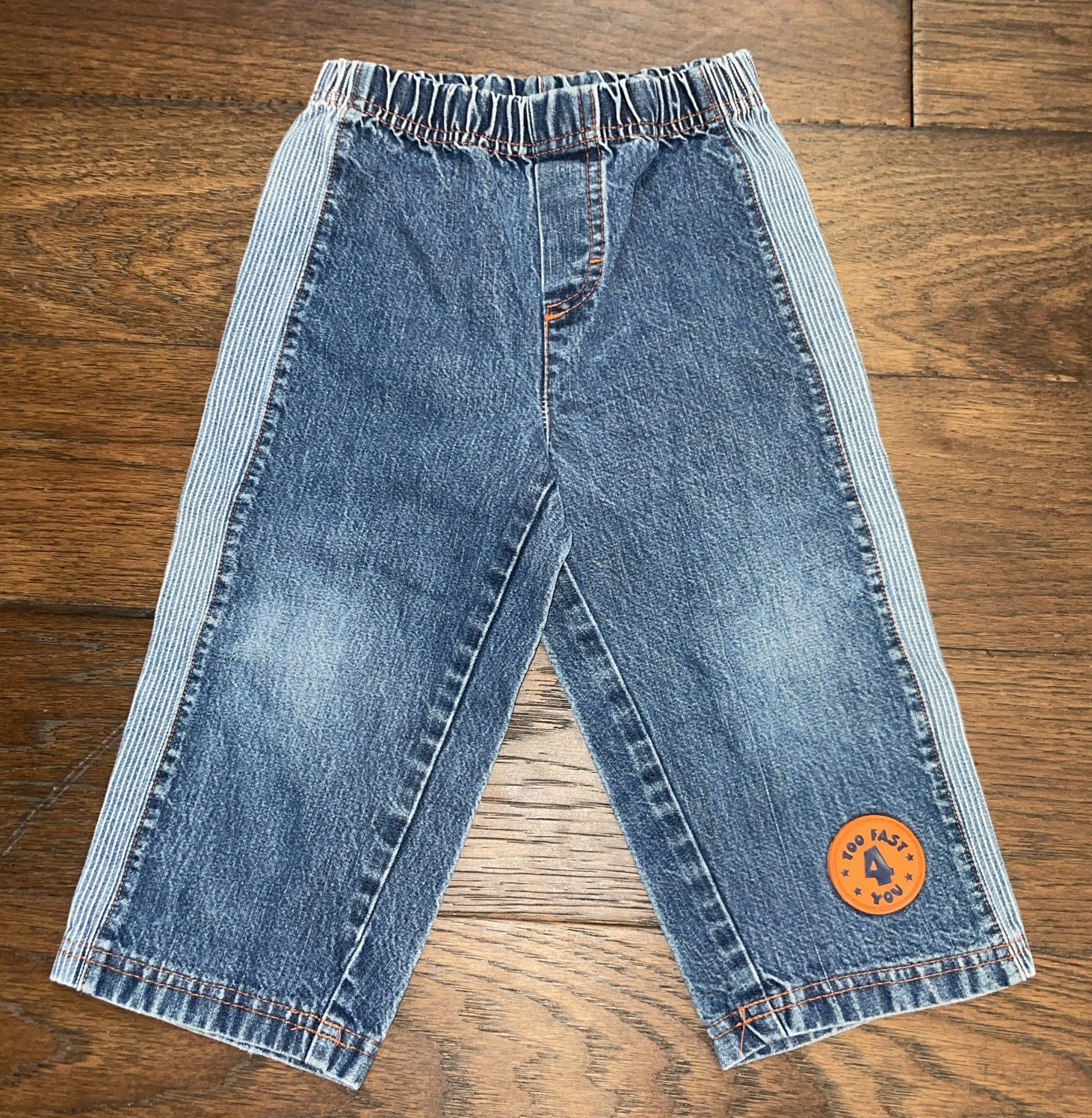 Vtg Baby Looney Tunes “Too Fast 4 You” 18 Mo Blue Jean Denim Y2K