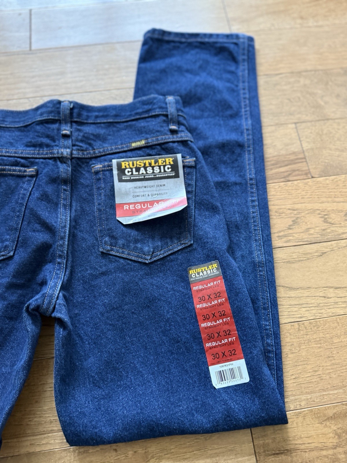 VINTAGE NOS RUSTLER HEAVY RAW DENIM REGULAR JEANS NWT 30×32 Western Workwear