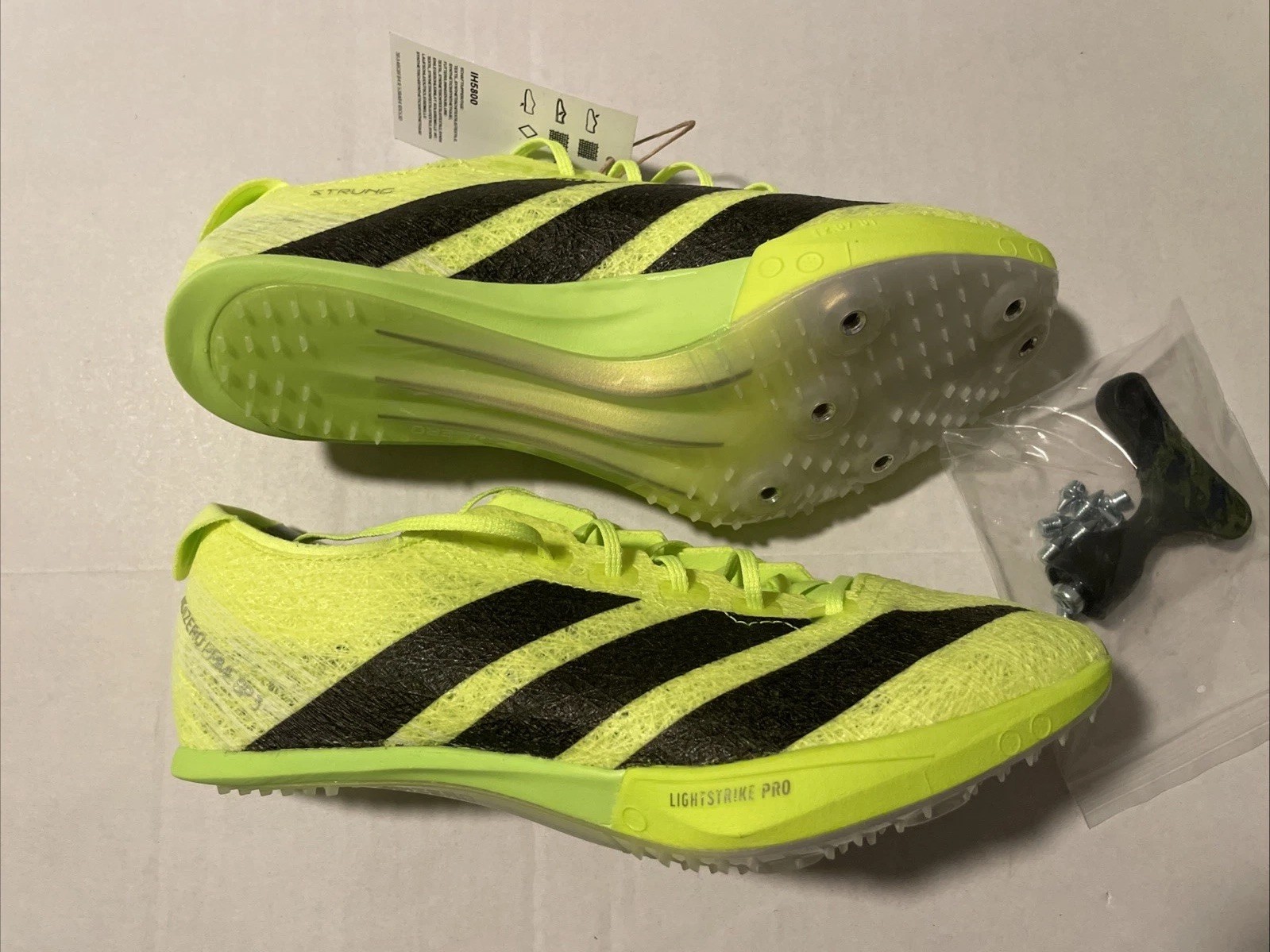 NWT adidas Prime SP3 Strung Men’s Size 6 Track Shoes + Spikes + Tool IH5800