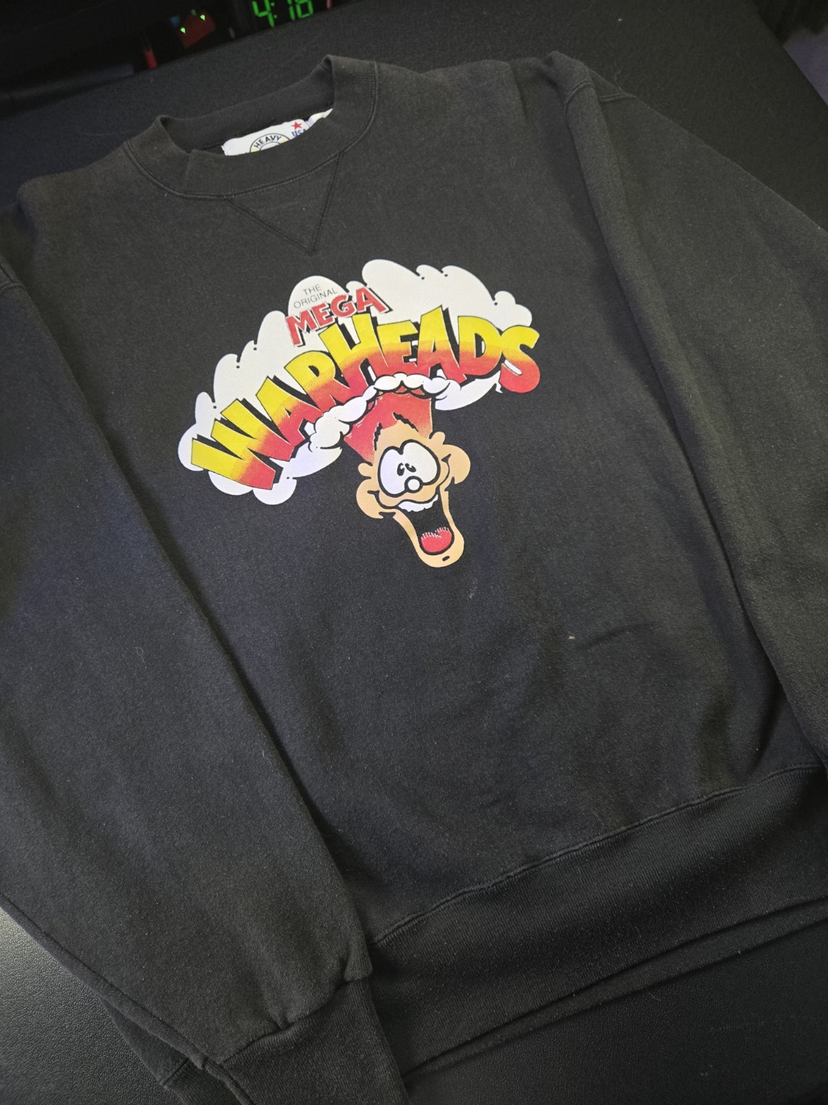Vintage 90’s Warheads Sour Hard Candy Promo Shirt Size XL 25×27.5″, Rare, Black
