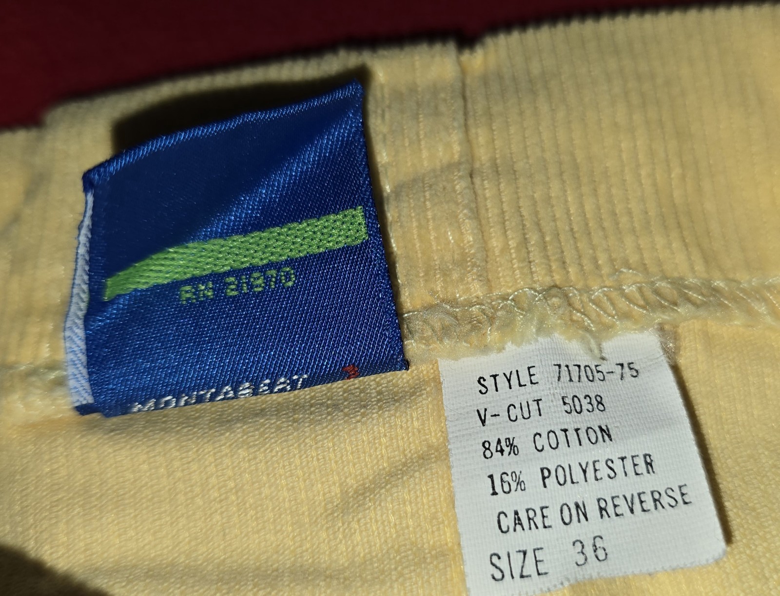 70s 80s Vintage Yellow Ocean Pacific OP Corduroy Beach Shorts Sz 36
