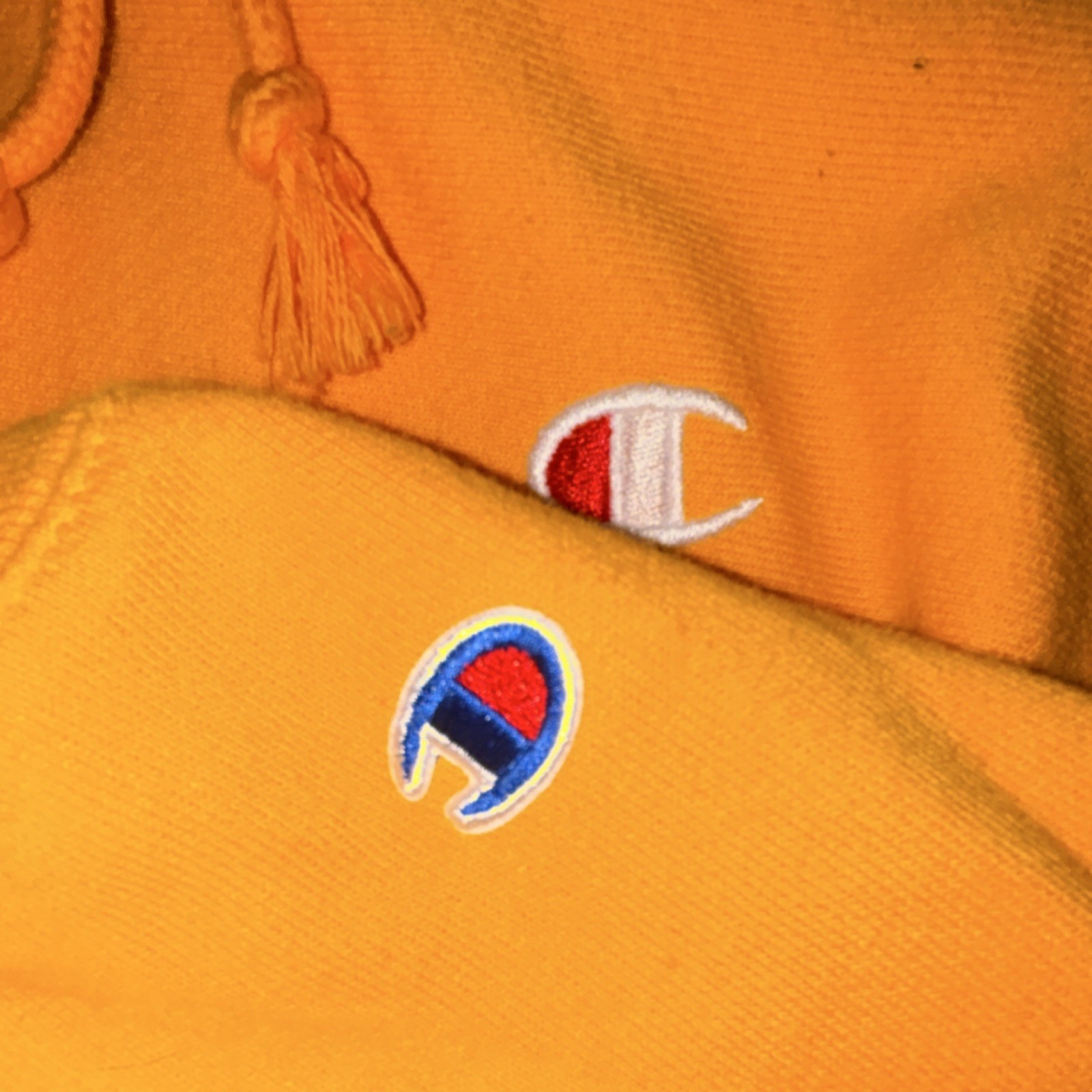 Champion Reverse Weave Yellow Men’s Small Hooded Pullover Fleece Long Sleeve