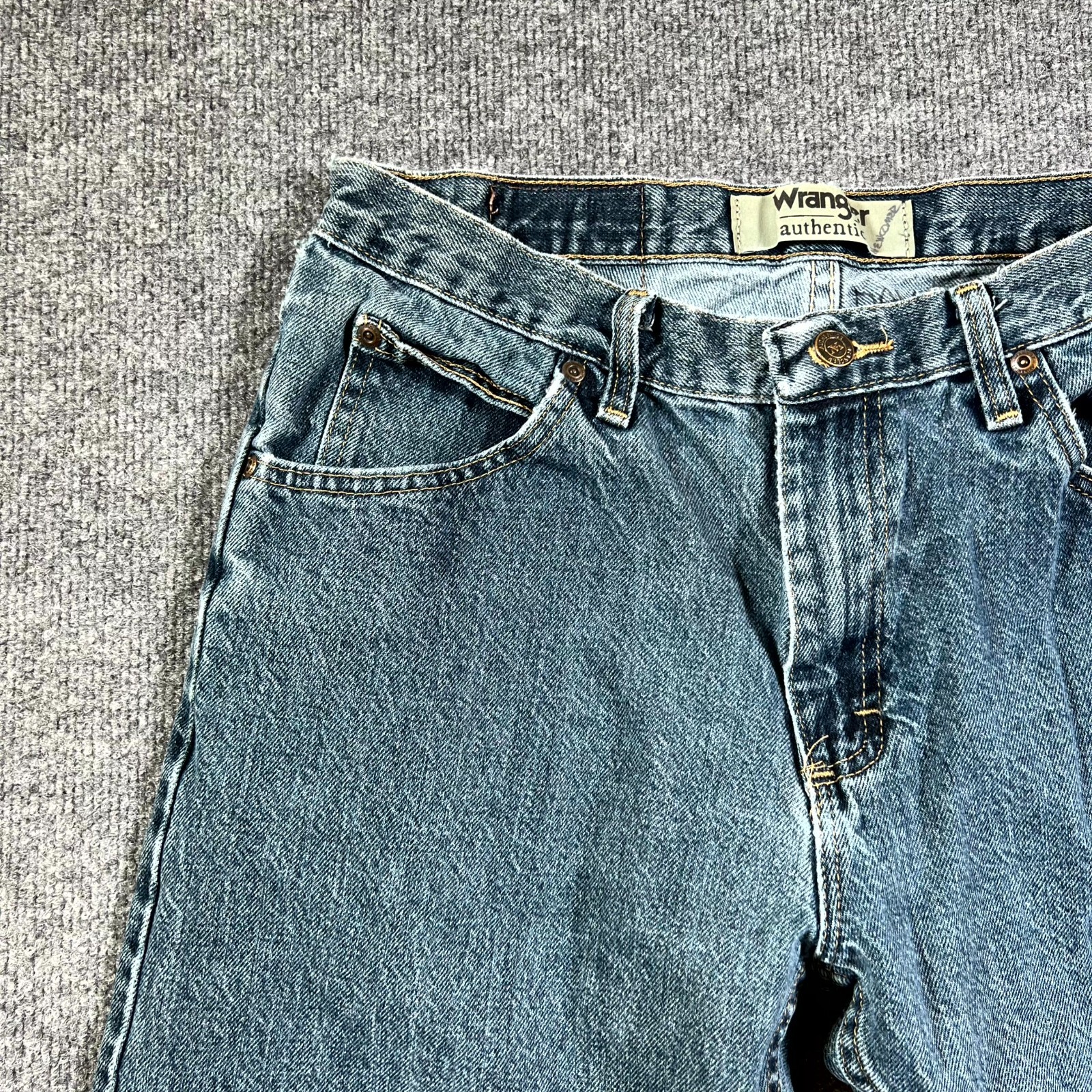 Wrangler Authentics Jeans Mens 32×30 Blue Denim Cotton Regular Fit Straight Leg