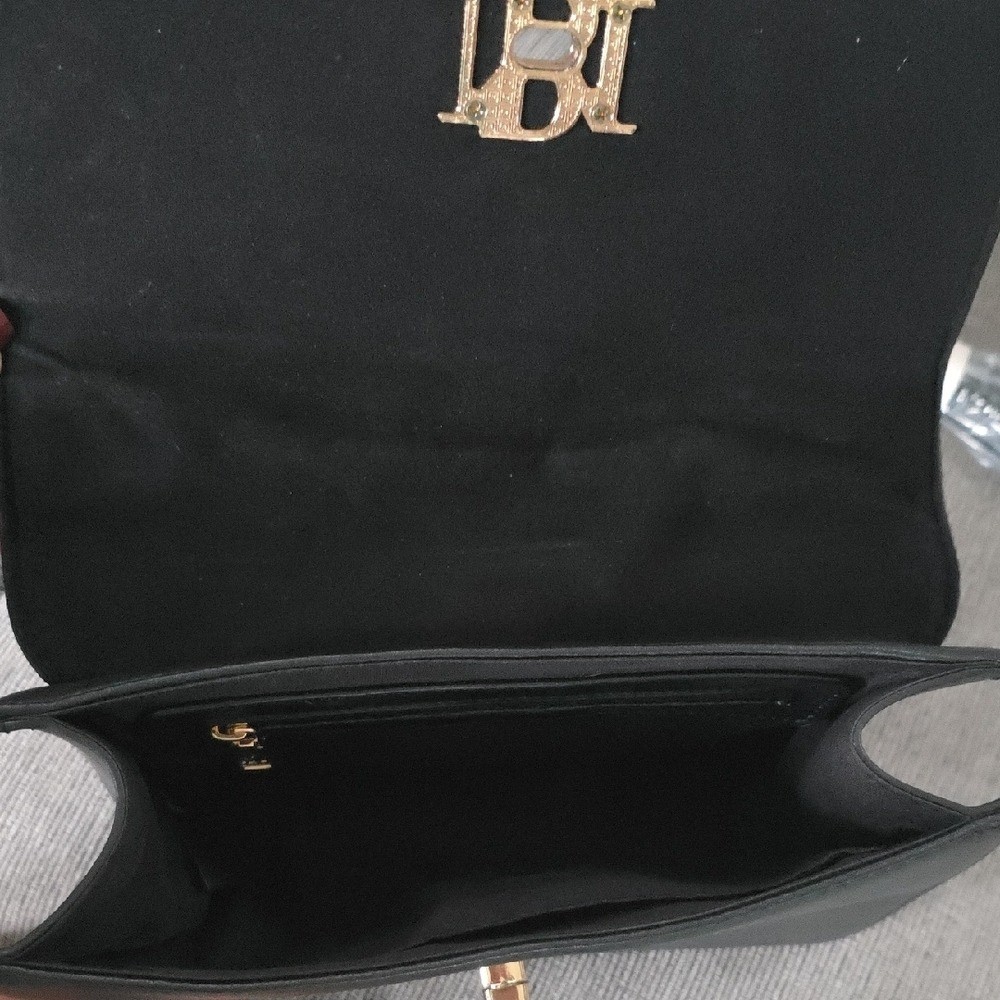 Badgley Mischka Black Crossbody Bag with Gold Accents, NWT.