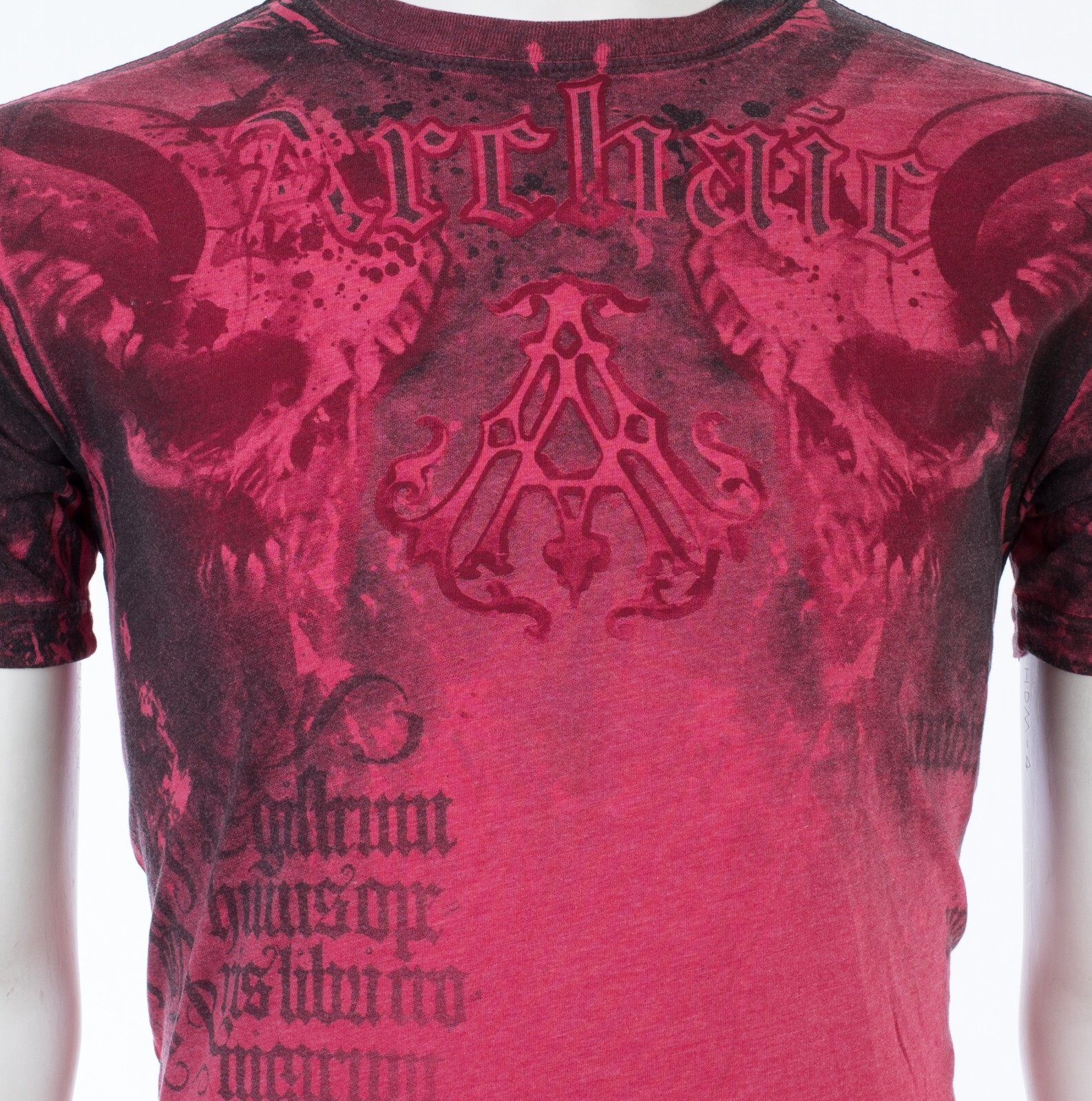 ARCHAIC by AFFLICTION Red NIGHTWATCHER Short Sleeve Slim Fit Y2K T-shirt NWT