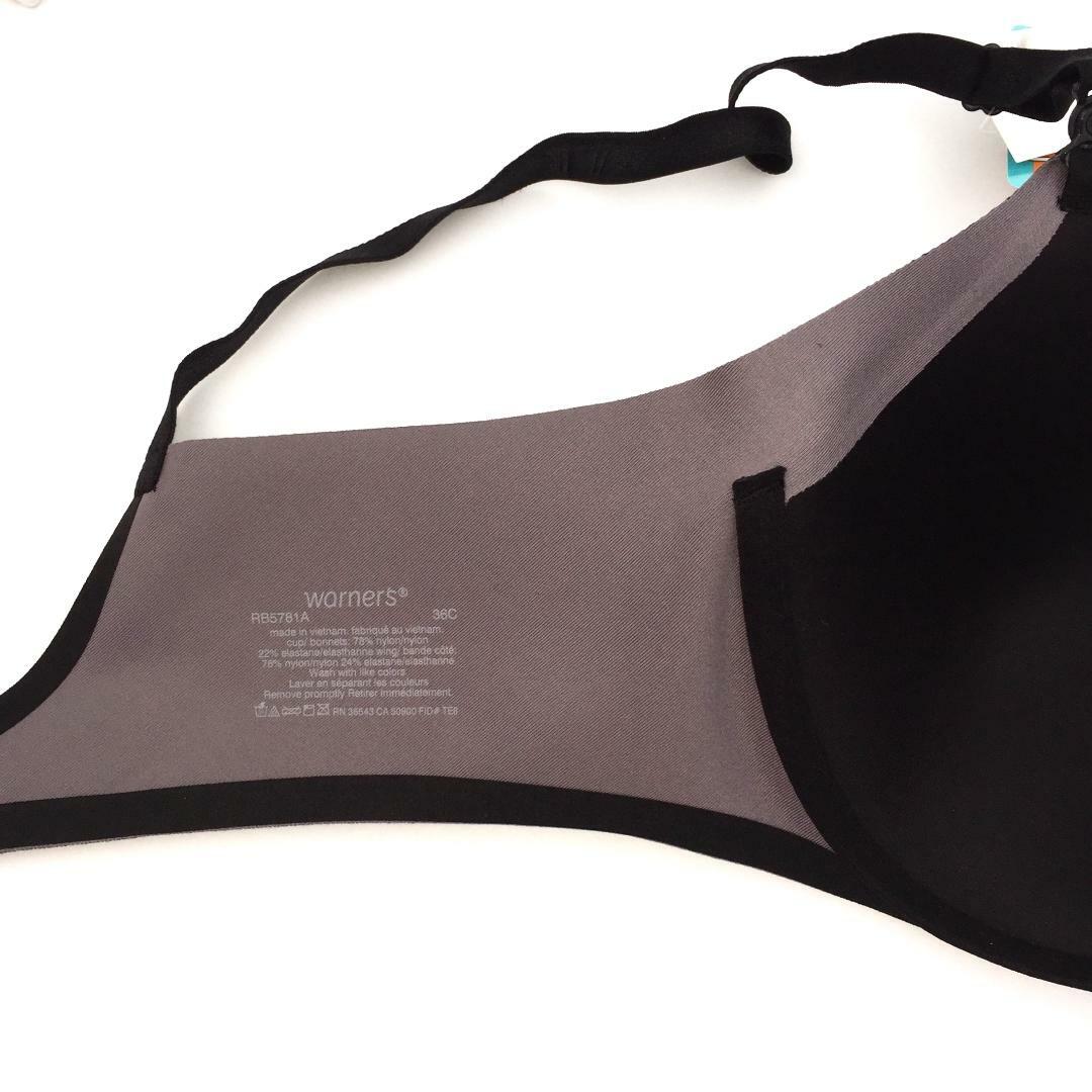 Warners NO SIDE EFFECTS Underwire Bra Convertible Straps Black or Ivory RB5781A