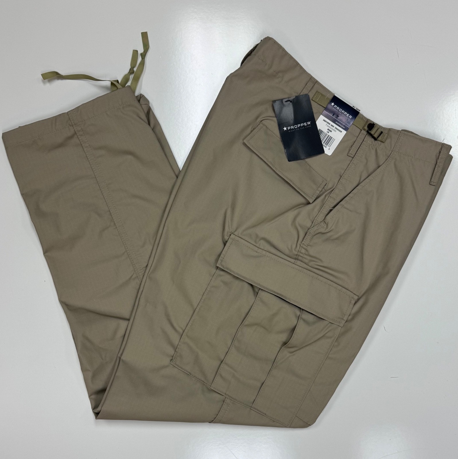 Khaki BDU Tactical Military Cargo Pants Propper Uniform Zipper Fly 60/40 Ripstop