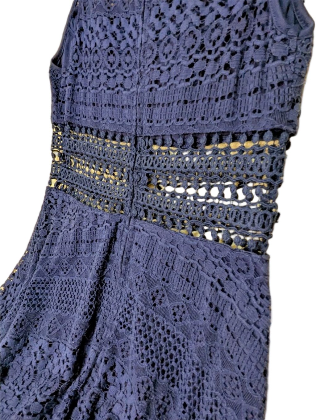 Rue 21 Navy Blue Lace Crochet Fit & Flare Dress Women’s Size Small