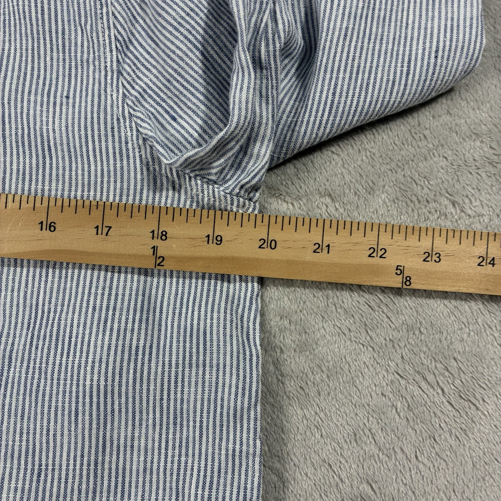 Quince European Linen Long Sleeve Button Up Blue Stripe Womens S Quiet Luxury