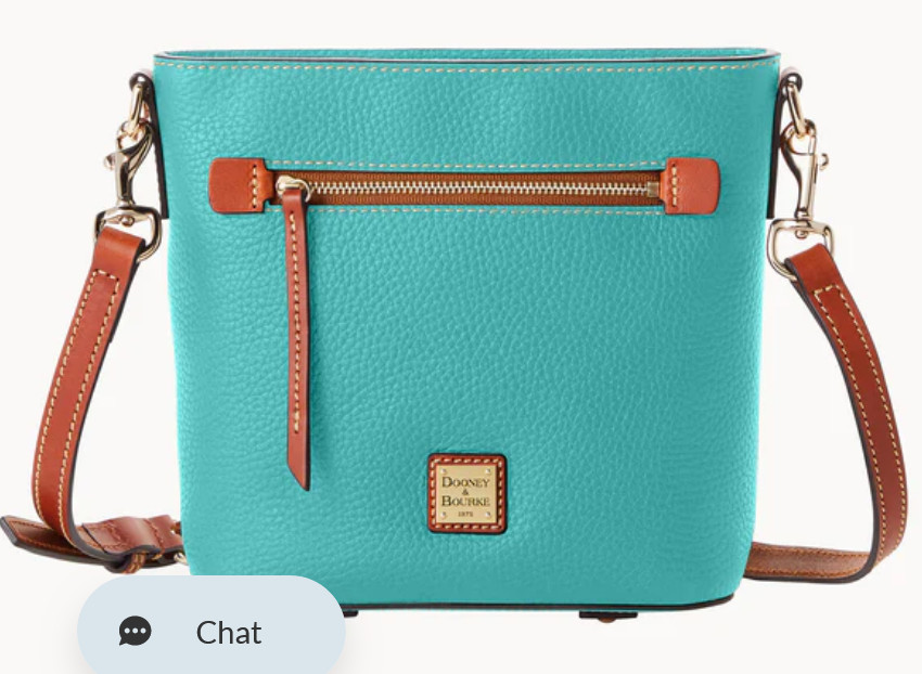 Dooney & Bourke Spearmint Green Pebble Grain Leather Zip Crossbody Purse Bag